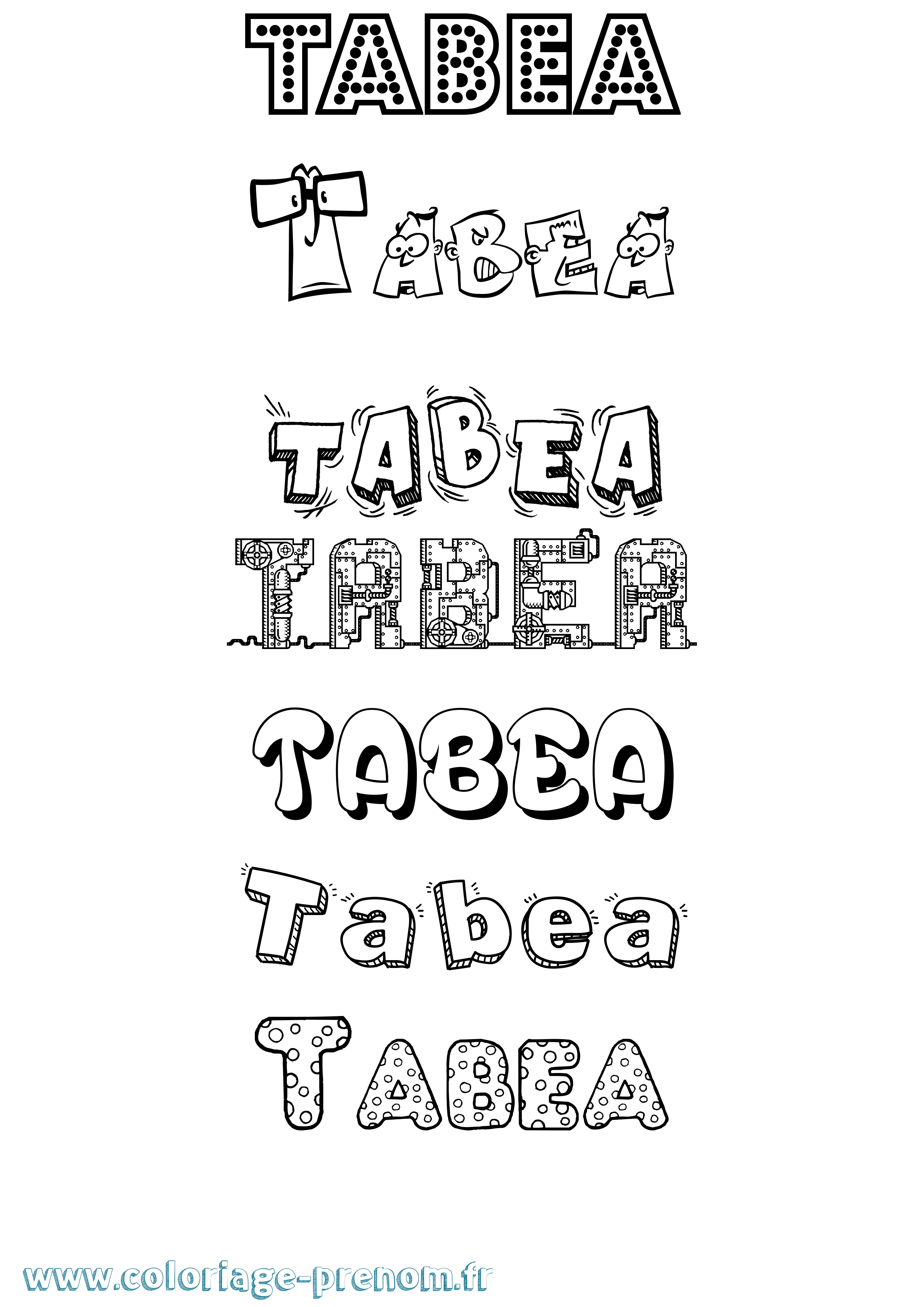 Coloriage Tabea Fun Coloriage prénom Tabea Fun
