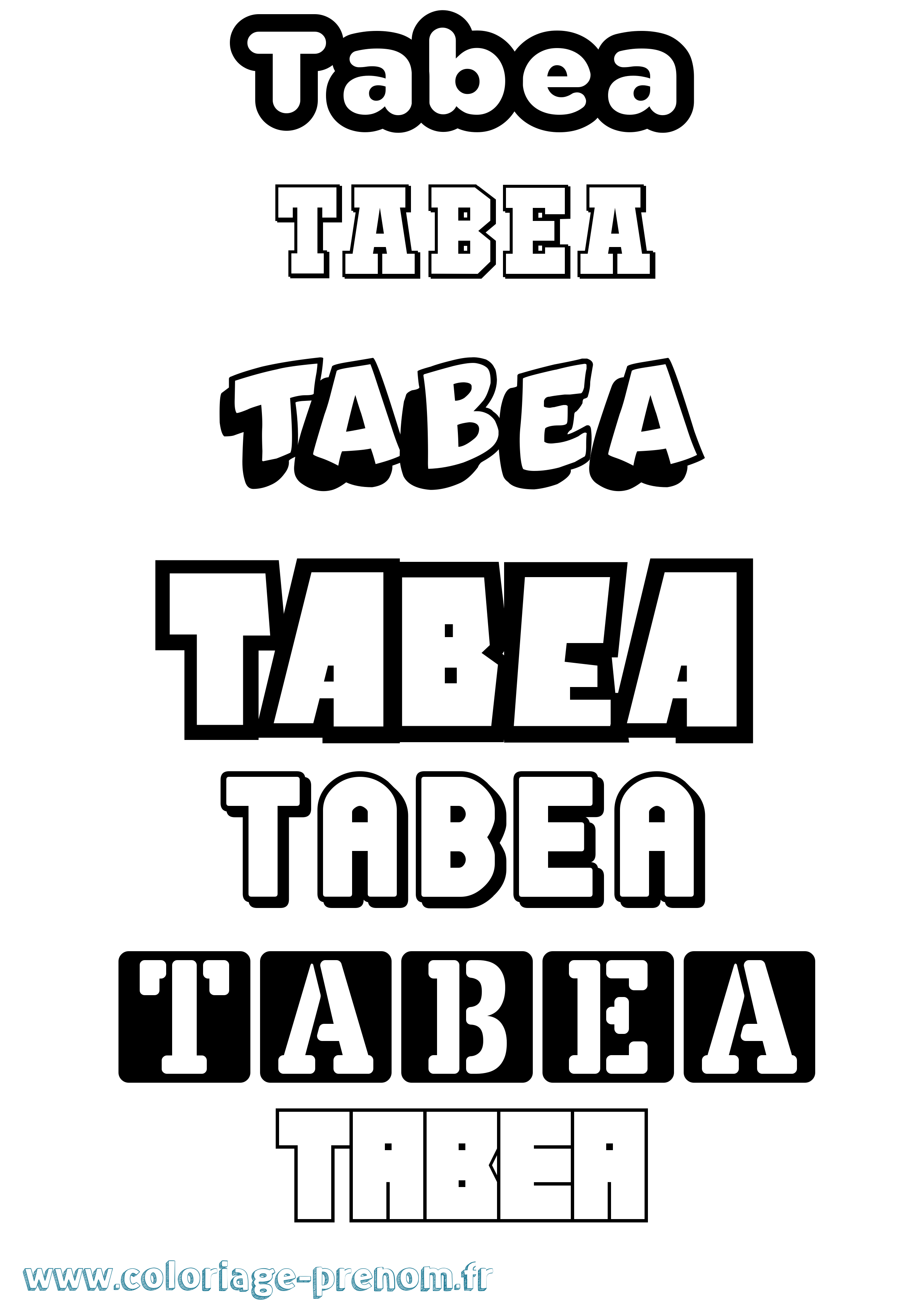 Coloriage prénom Tabea Simple