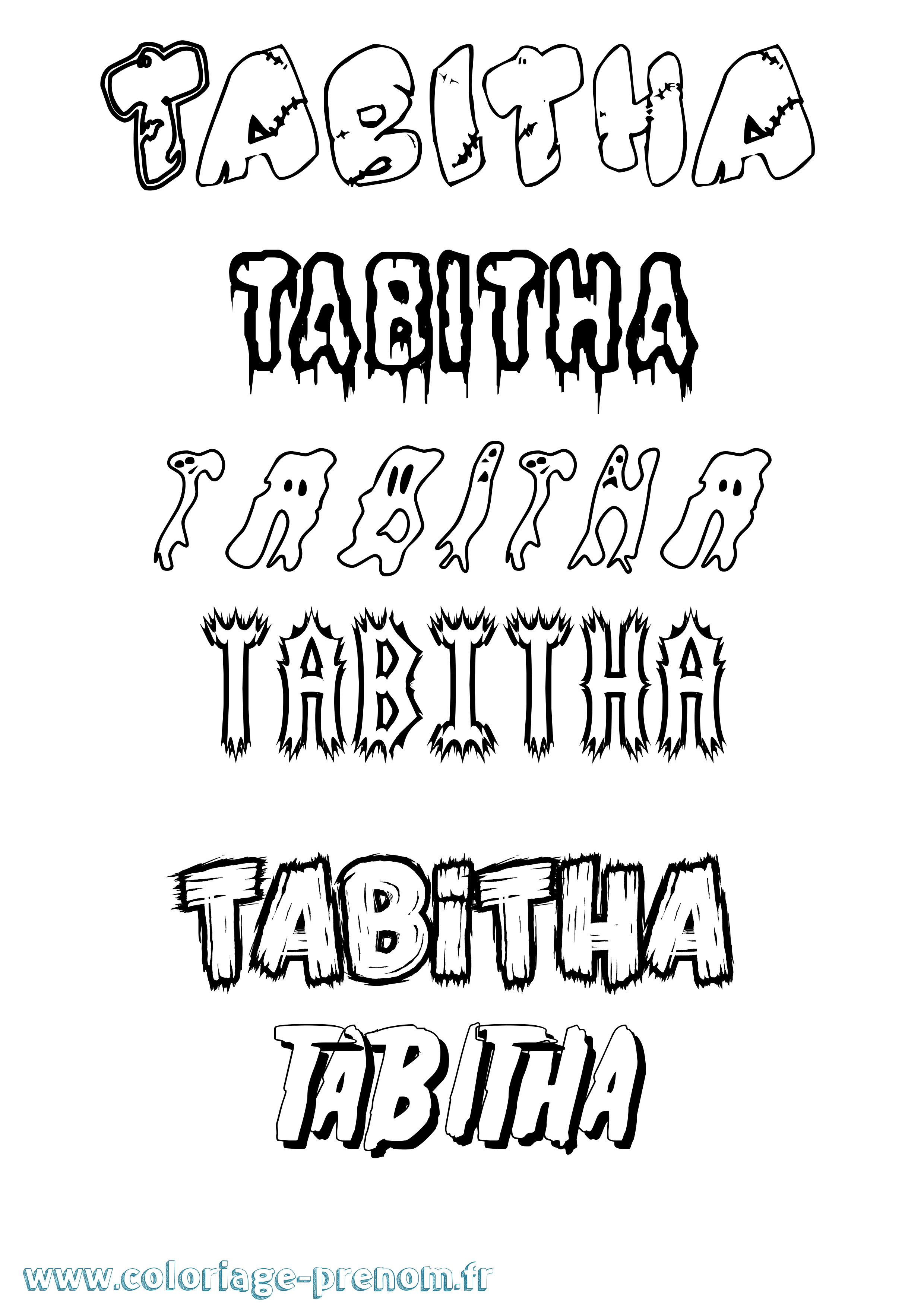 Coloriage prénom Tabitha Frisson