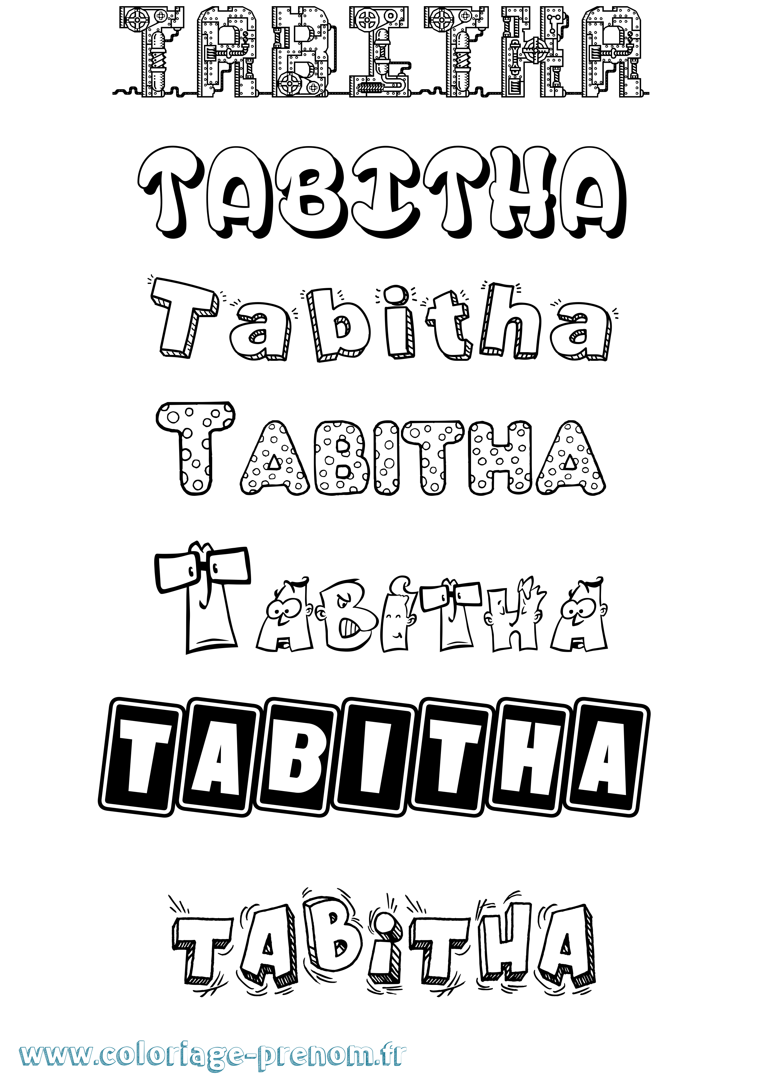 Coloriage prénom Tabitha Fun