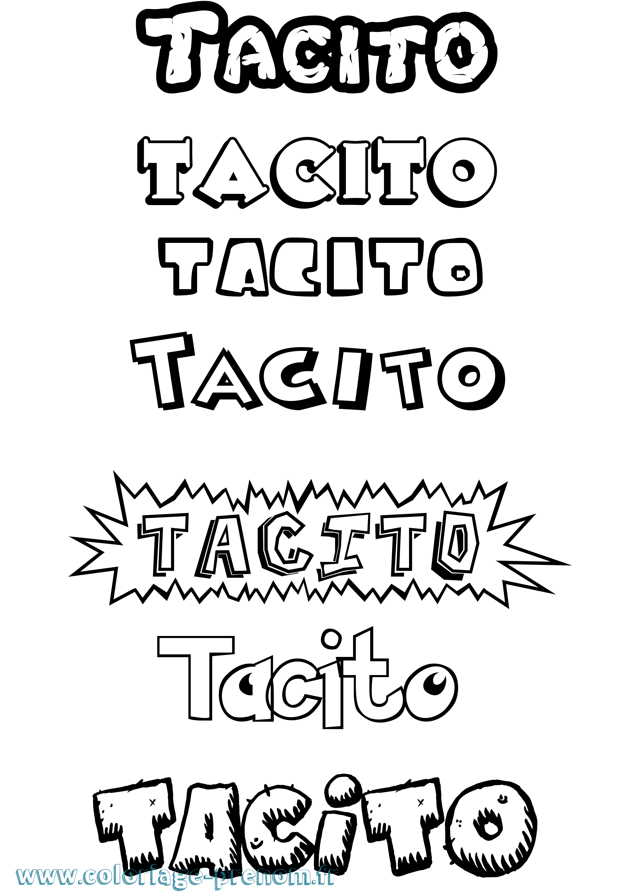 Coloriage prénom Tacito Dessin Animé