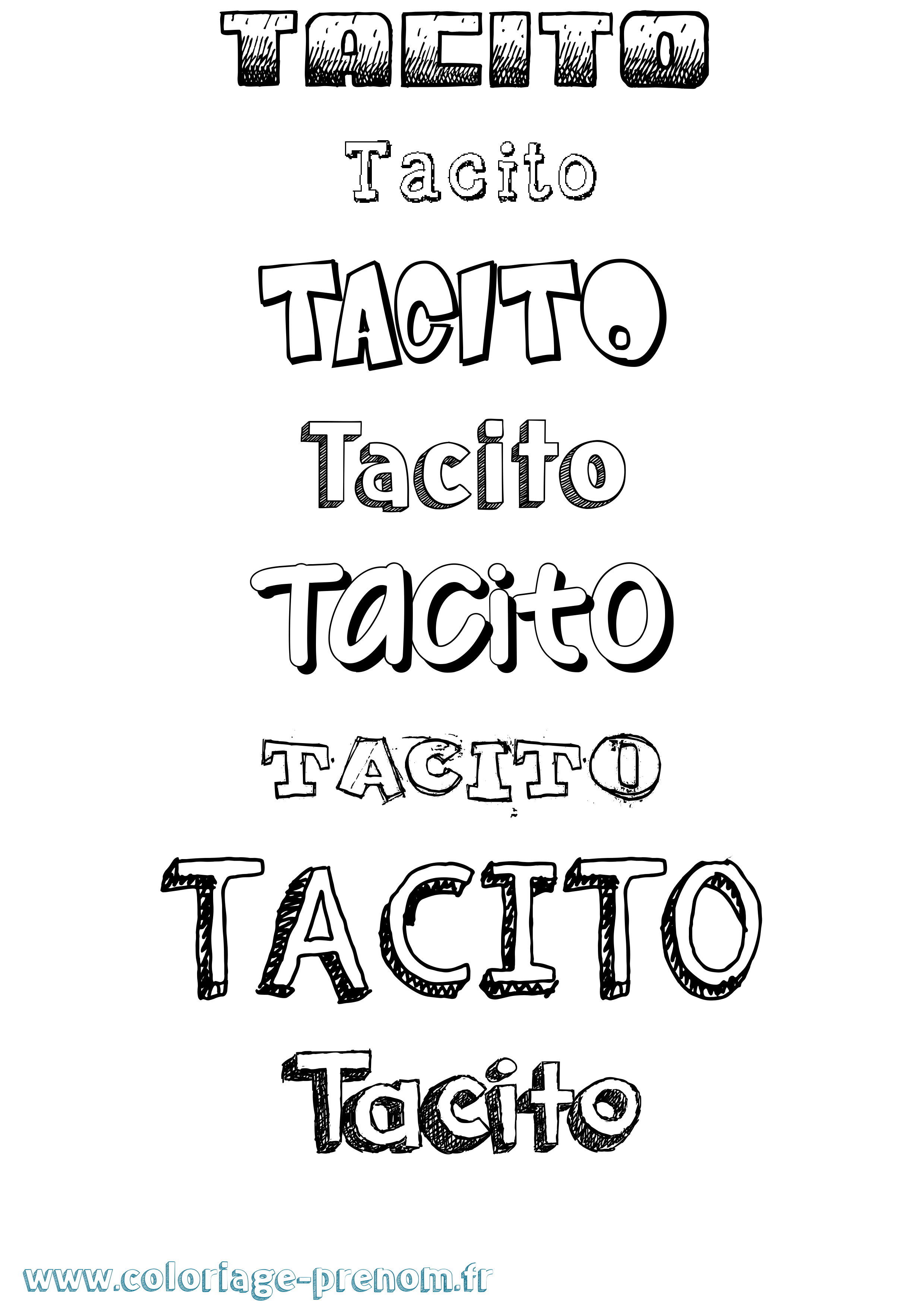 Coloriage prénom Tacito Dessiné