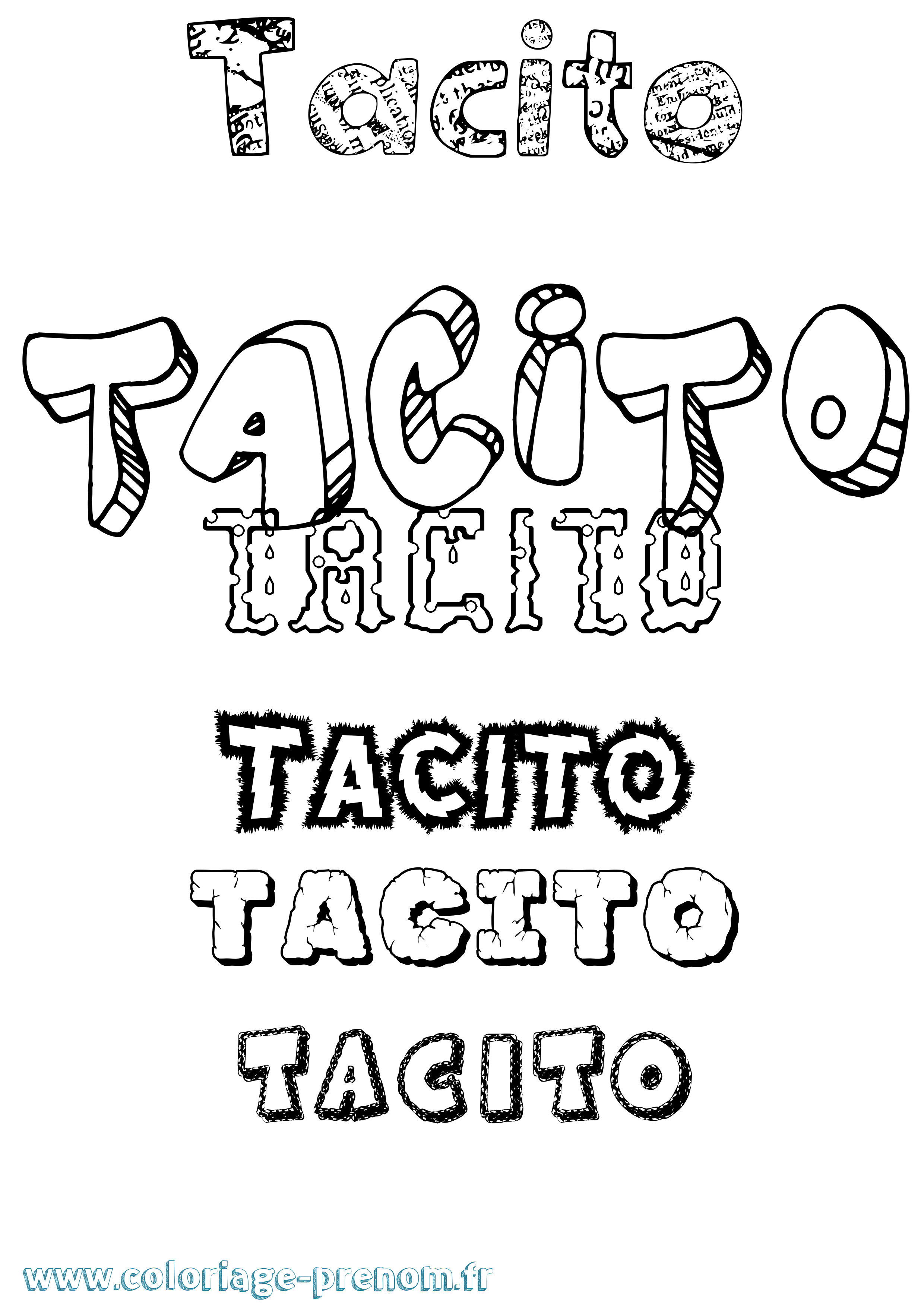 Coloriage prénom Tacito Destructuré