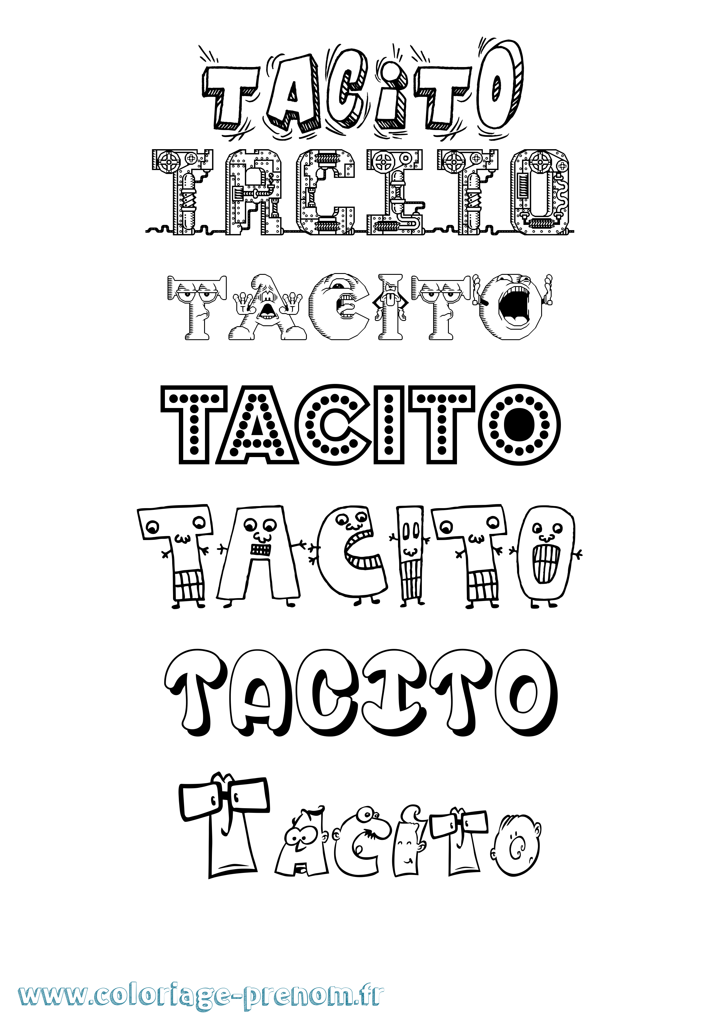 Coloriage prénom Tacito Fun