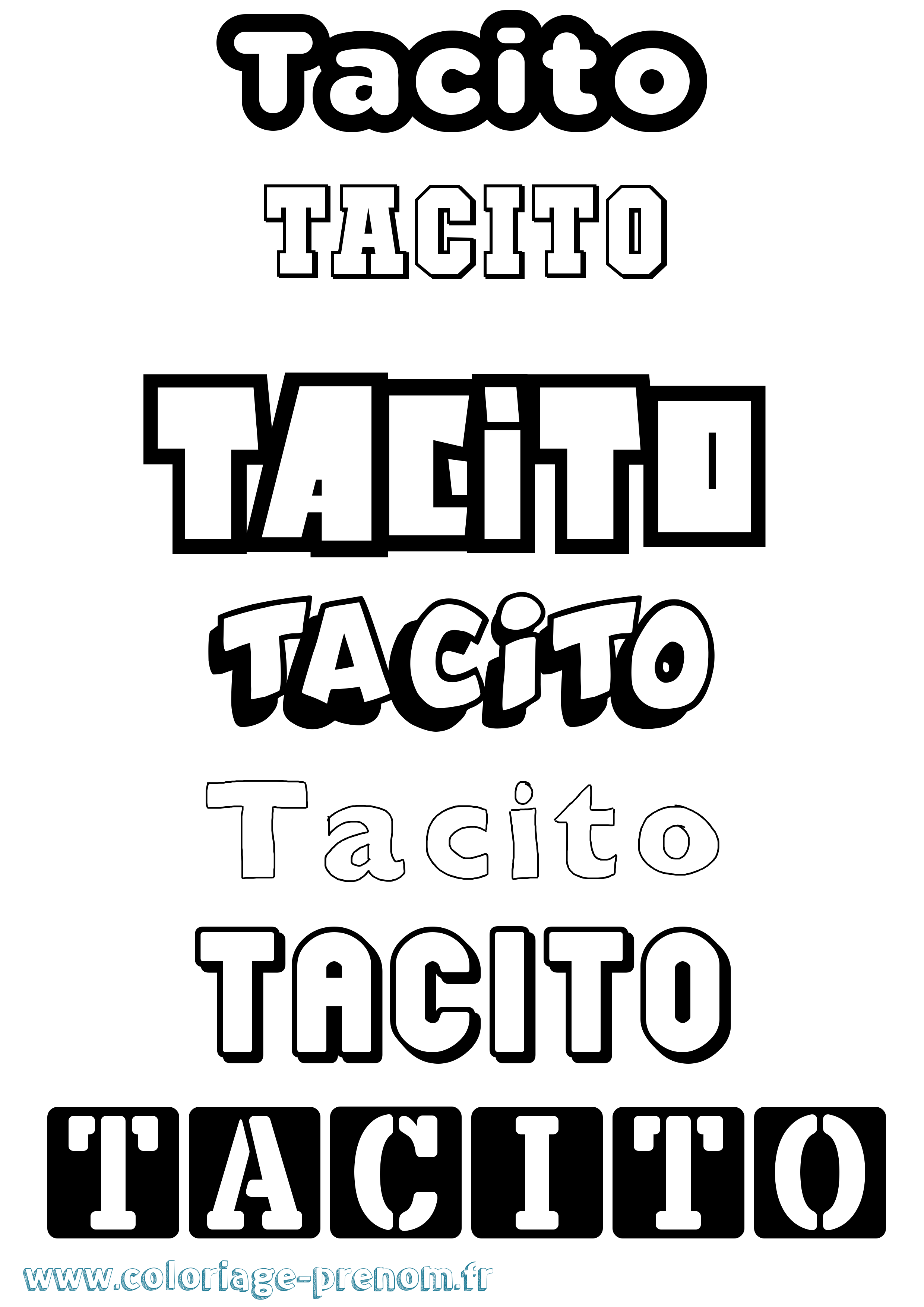 Coloriage prénom Tacito Simple