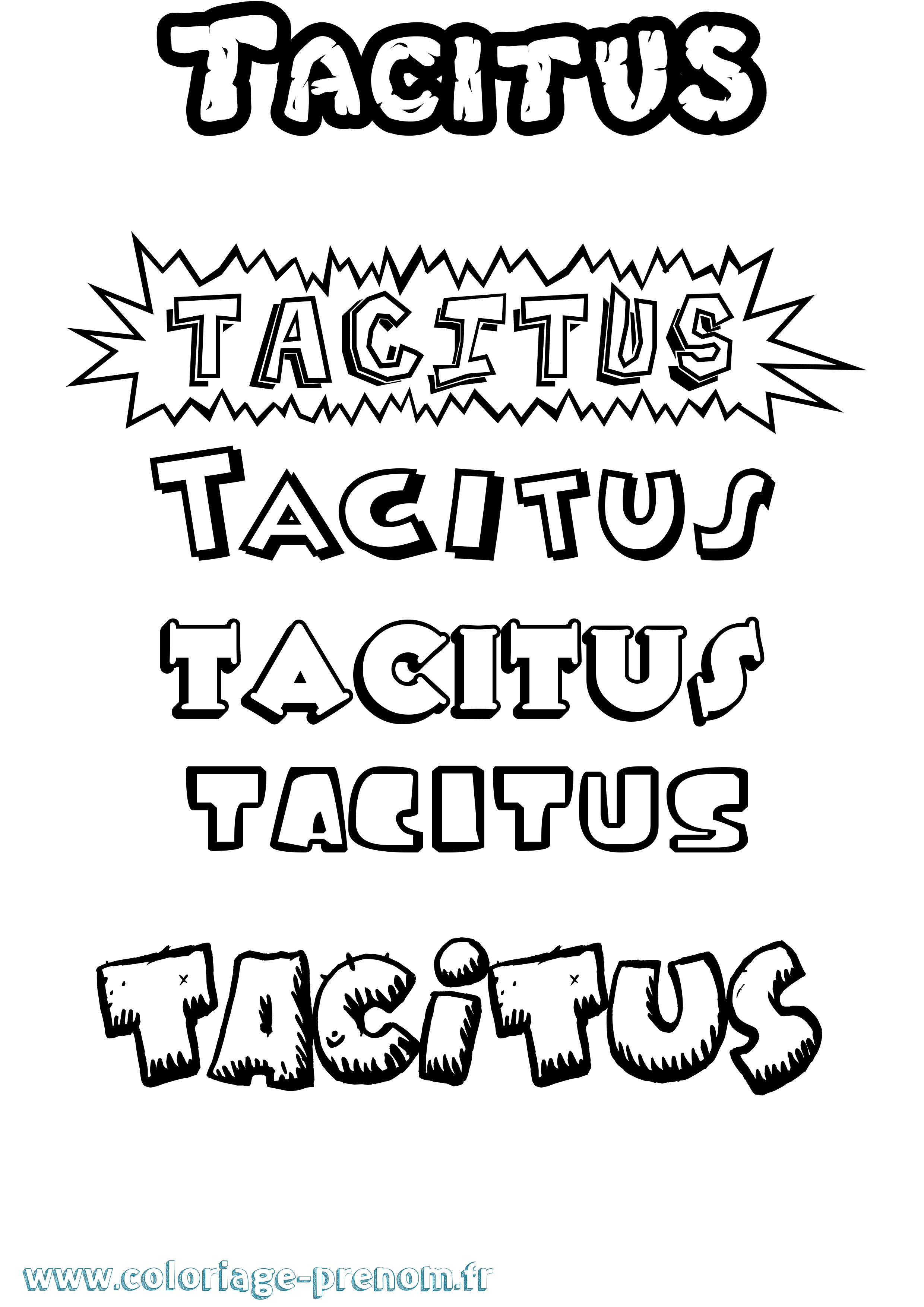 Coloriage Tacitus Dessin Animé Coloriage prénom Tacitus Dessin Animé