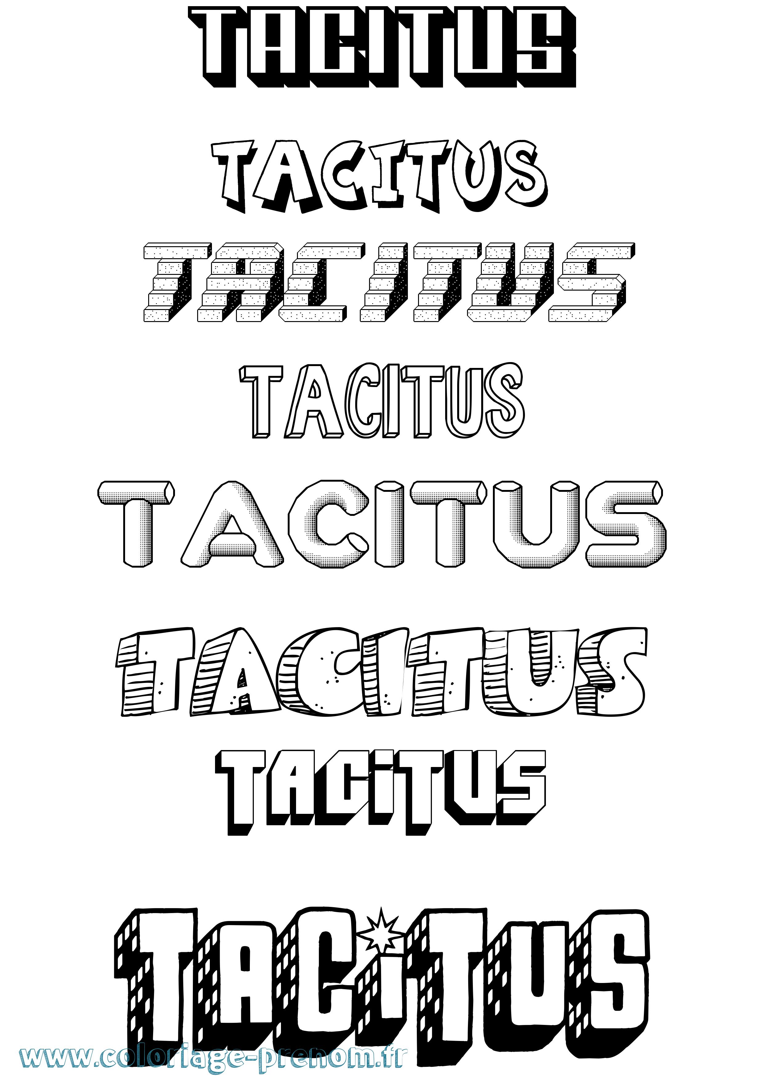 Coloriage Tacitus Effet 3D Coloriage prénom Tacitus Effet 3D