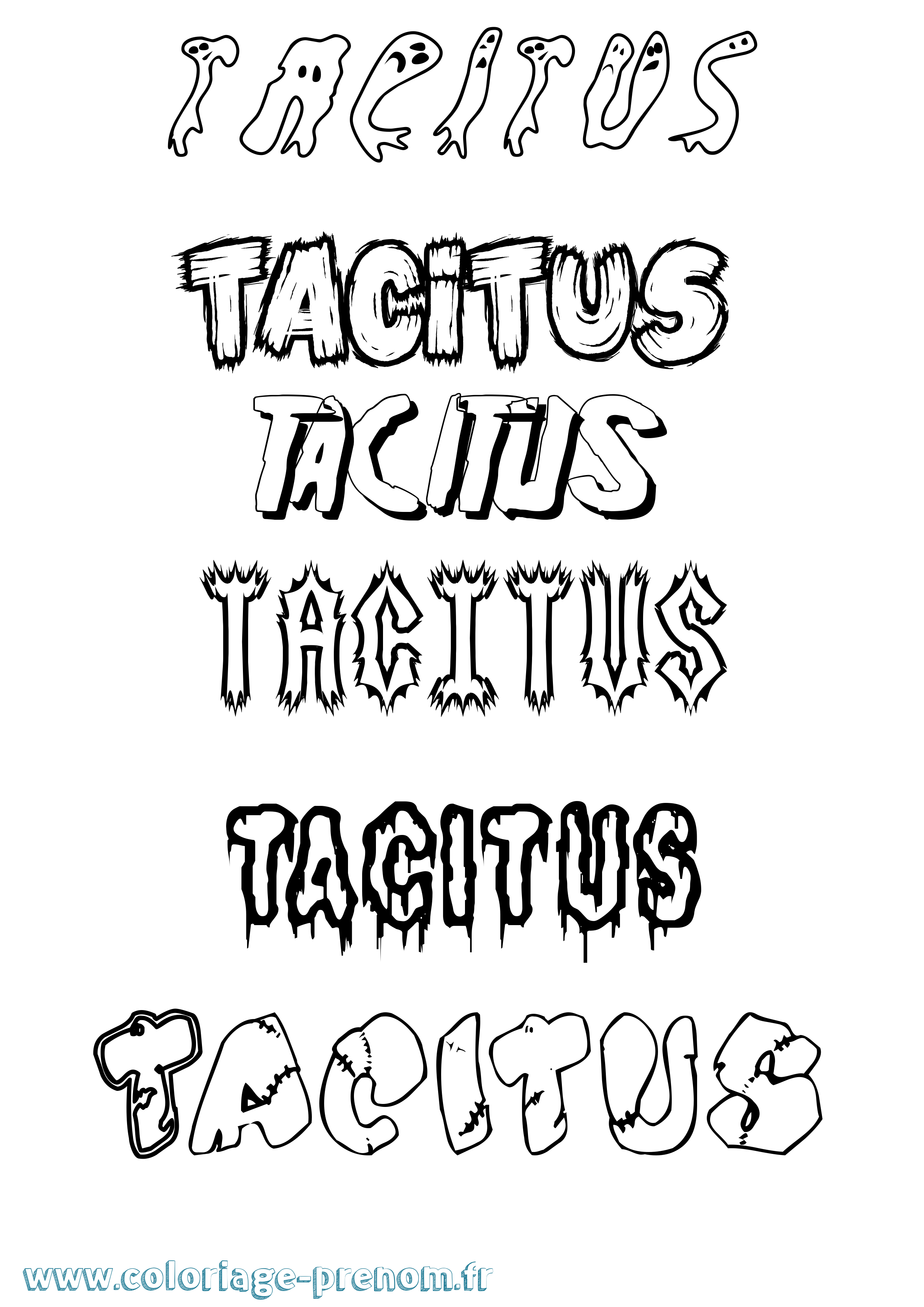 Coloriage Tacitus Frisson Coloriage prénom Tacitus Frisson