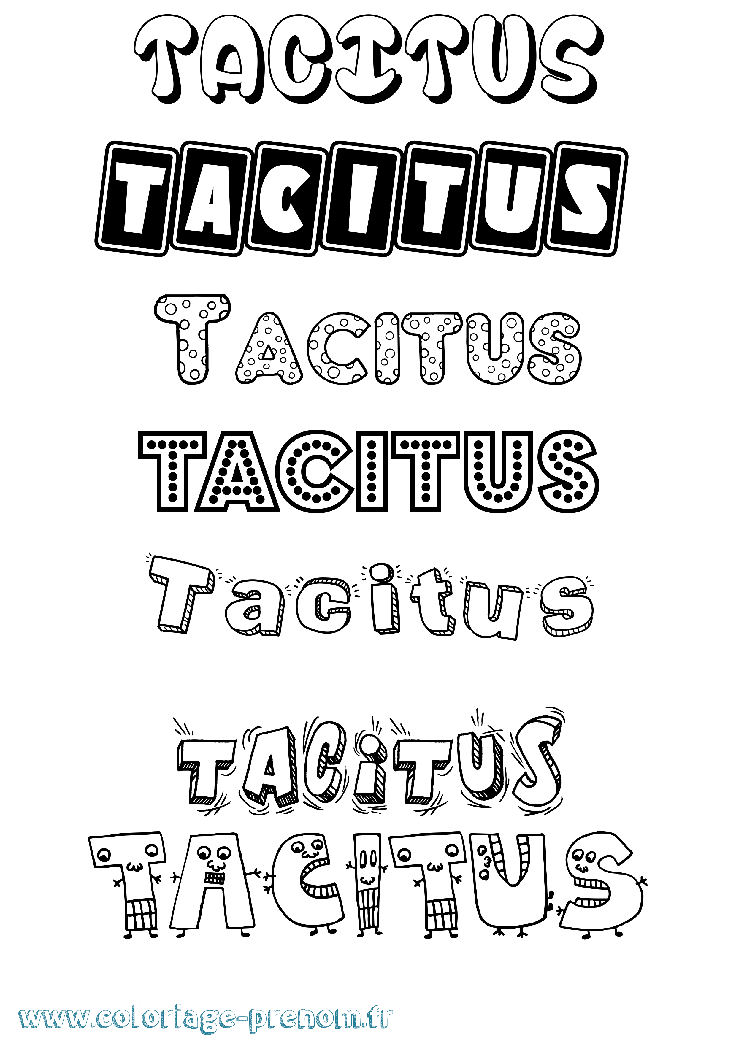 Coloriage Tacitus Fun Coloriage prénom Tacitus Fun