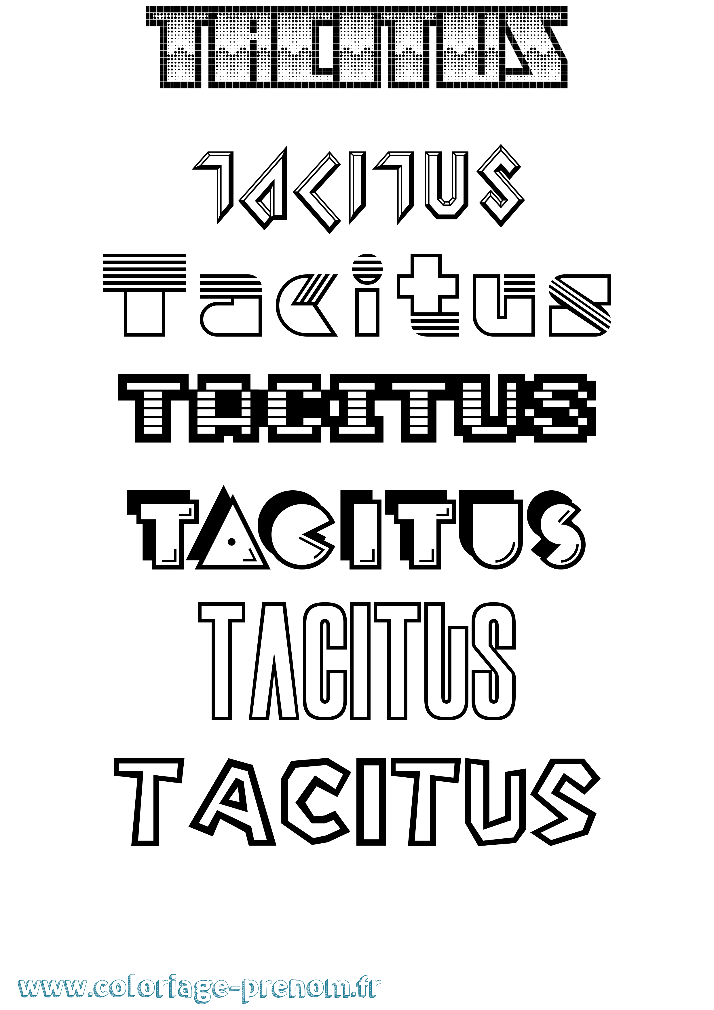 Coloriage Tacitus Jeux Vidéos Coloriage prénom Tacitus Jeux Vidéos