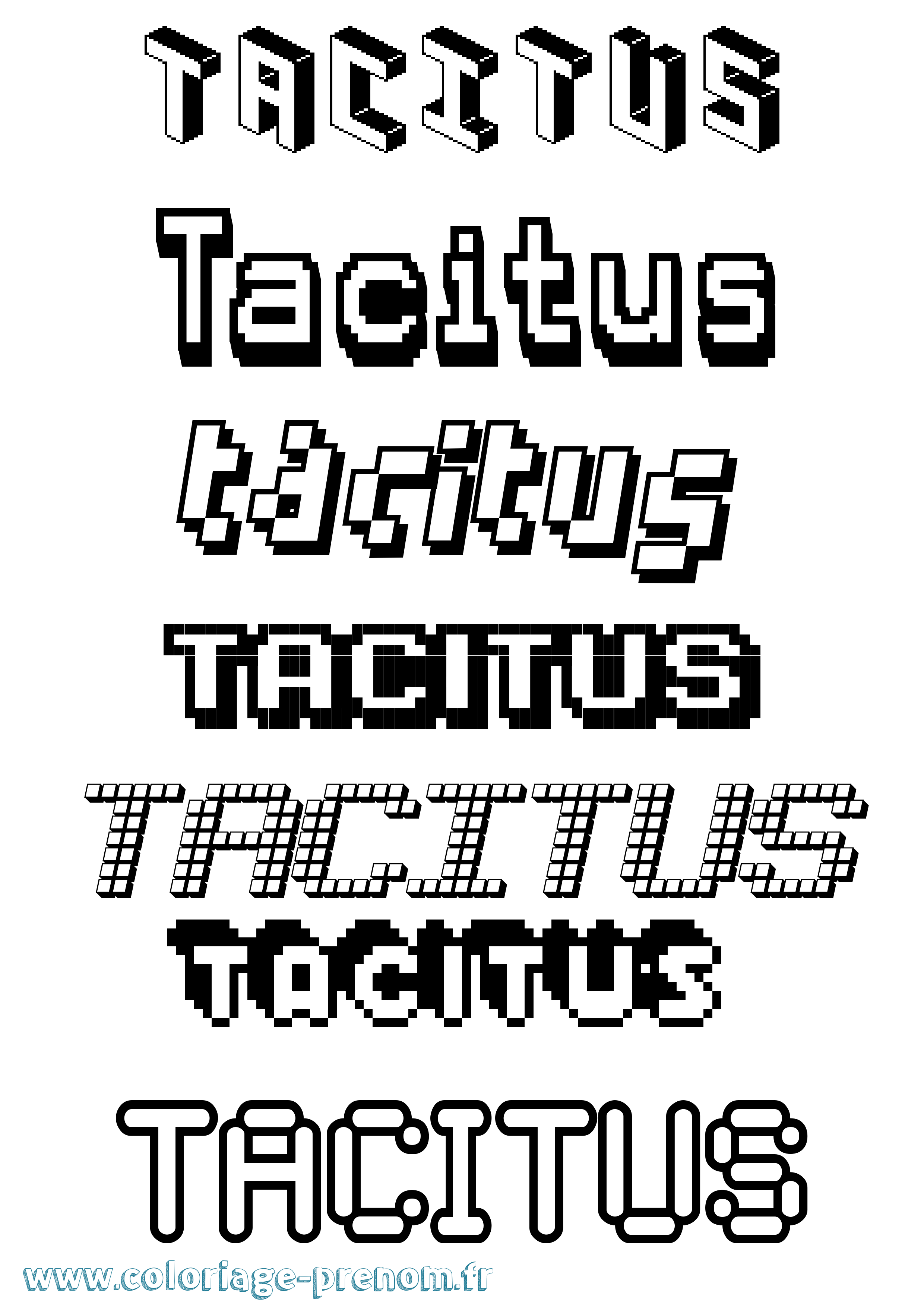 Coloriage Tacitus Pixel Coloriage prénom Tacitus Pixel