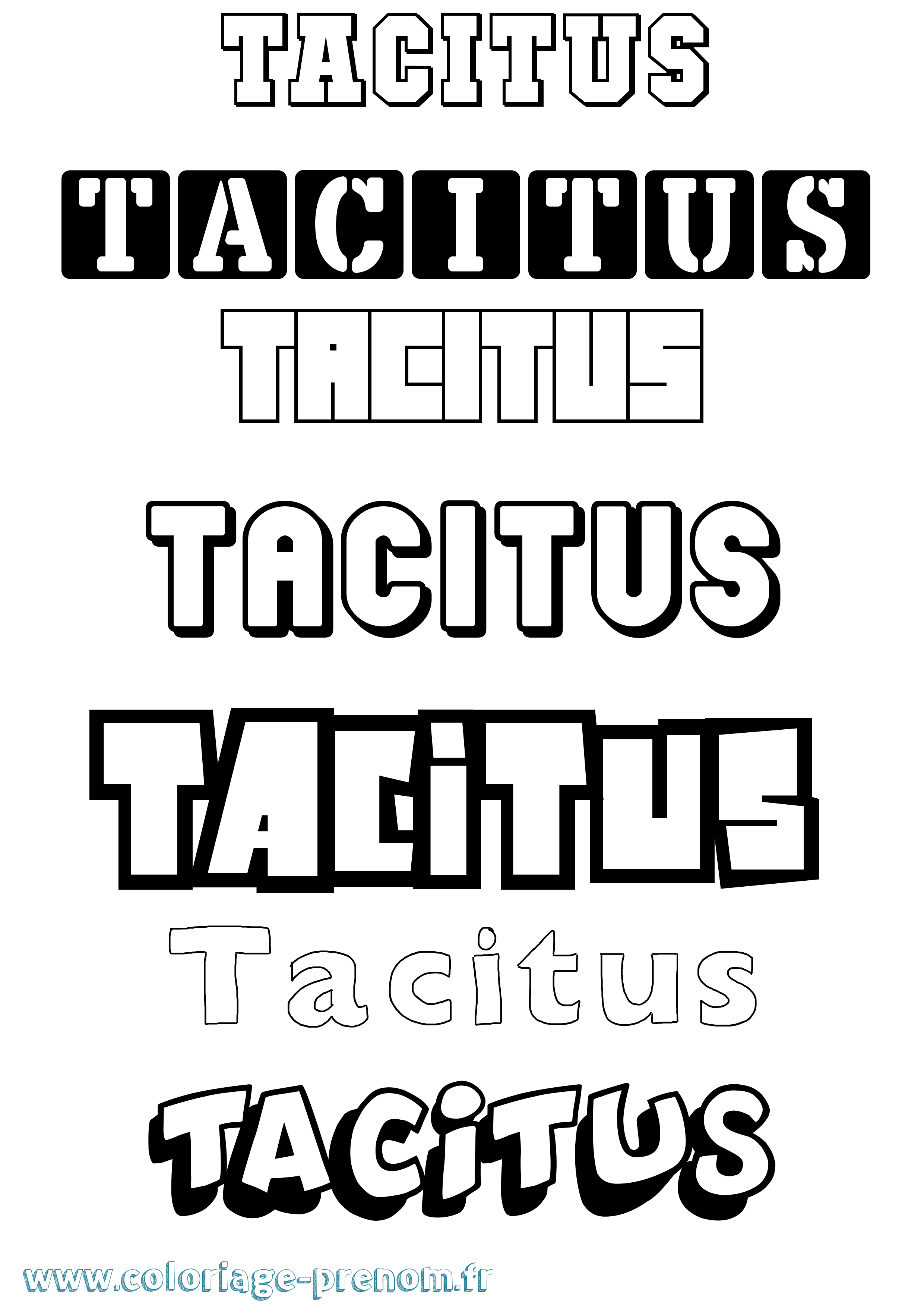 Coloriage Tacitus Simple Coloriage prénom Tacitus Simple