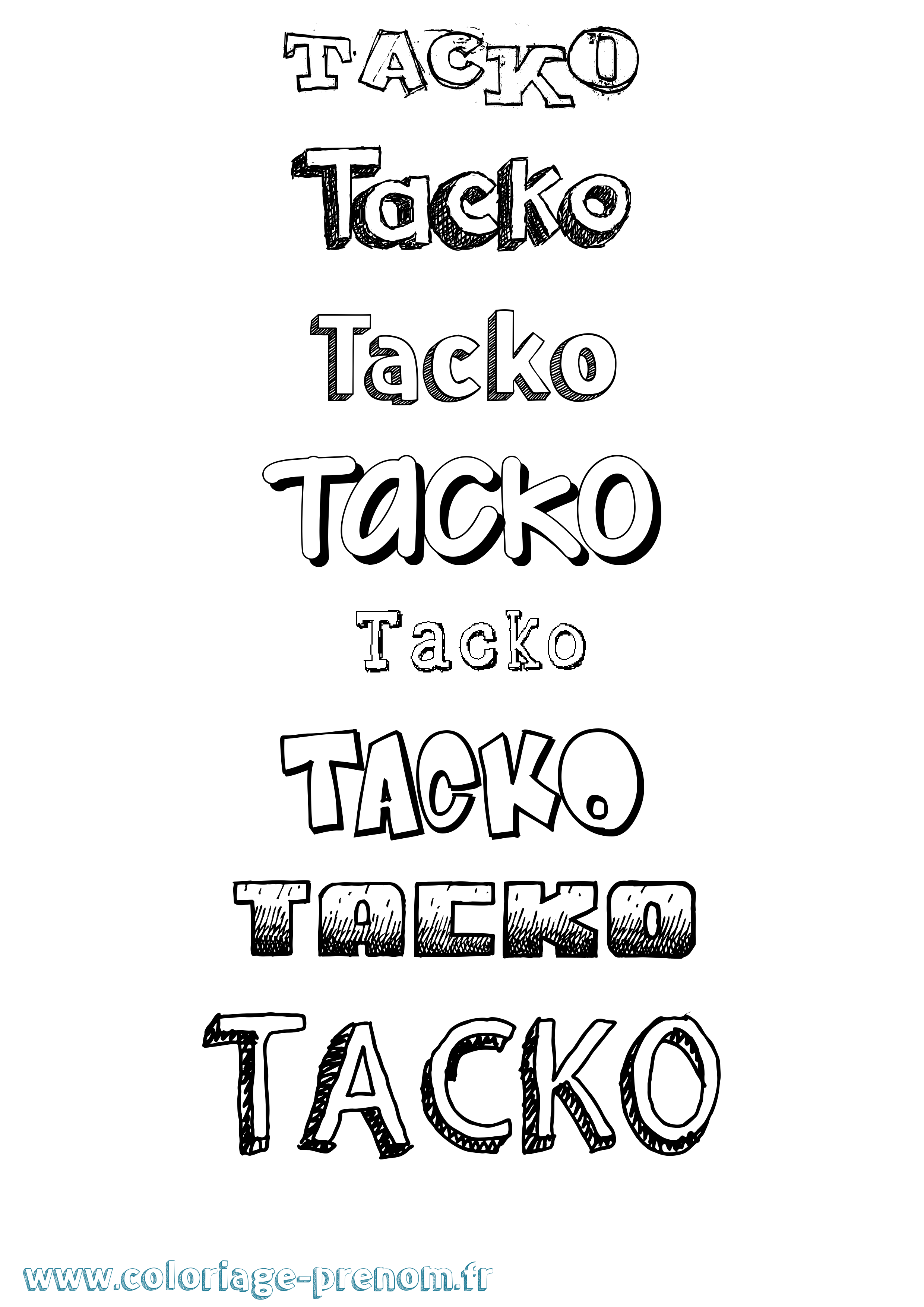 Coloriage prénom Tacko Dessiné
