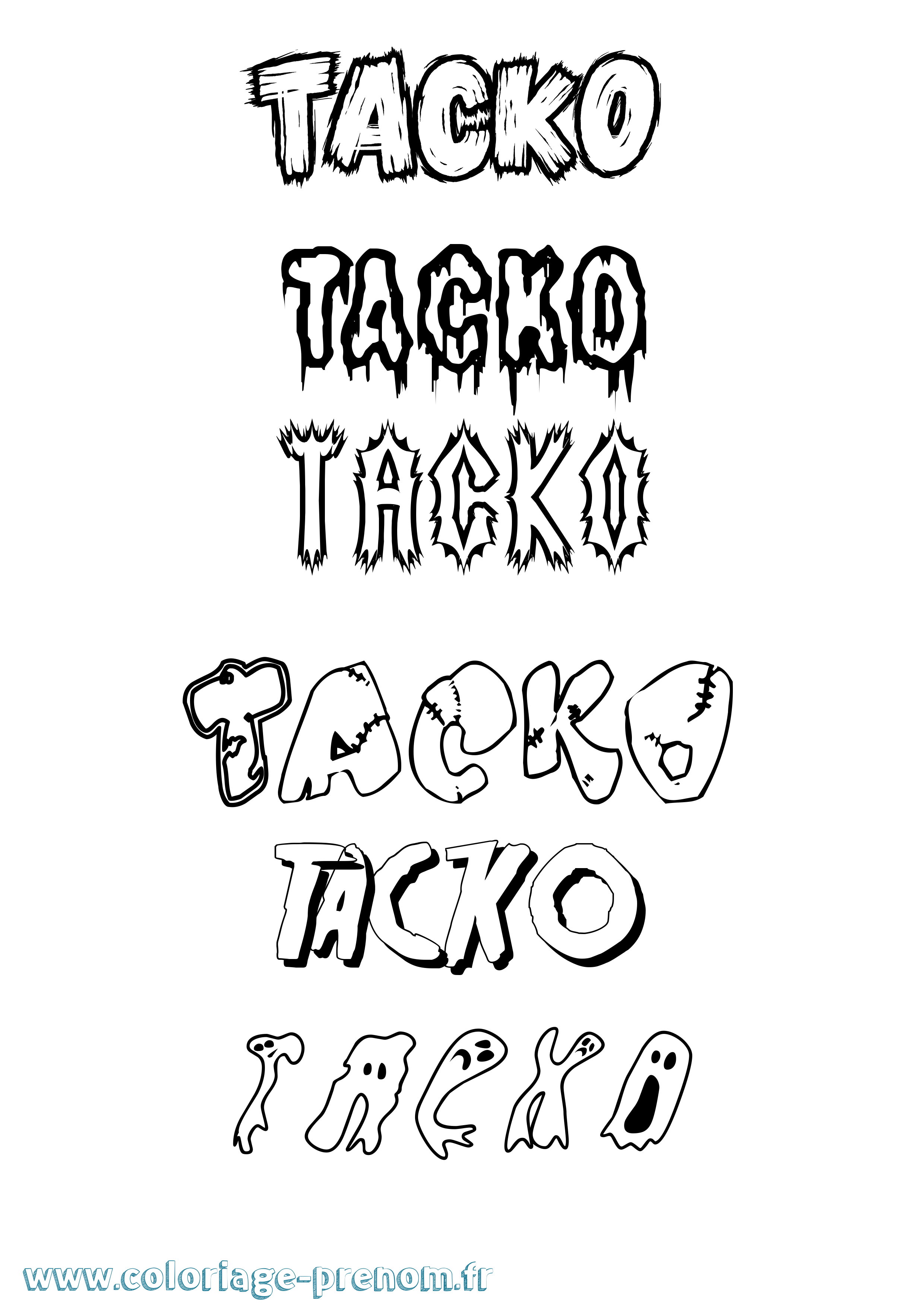 Coloriage Tacko Frisson Coloriage prénom Tacko Frisson