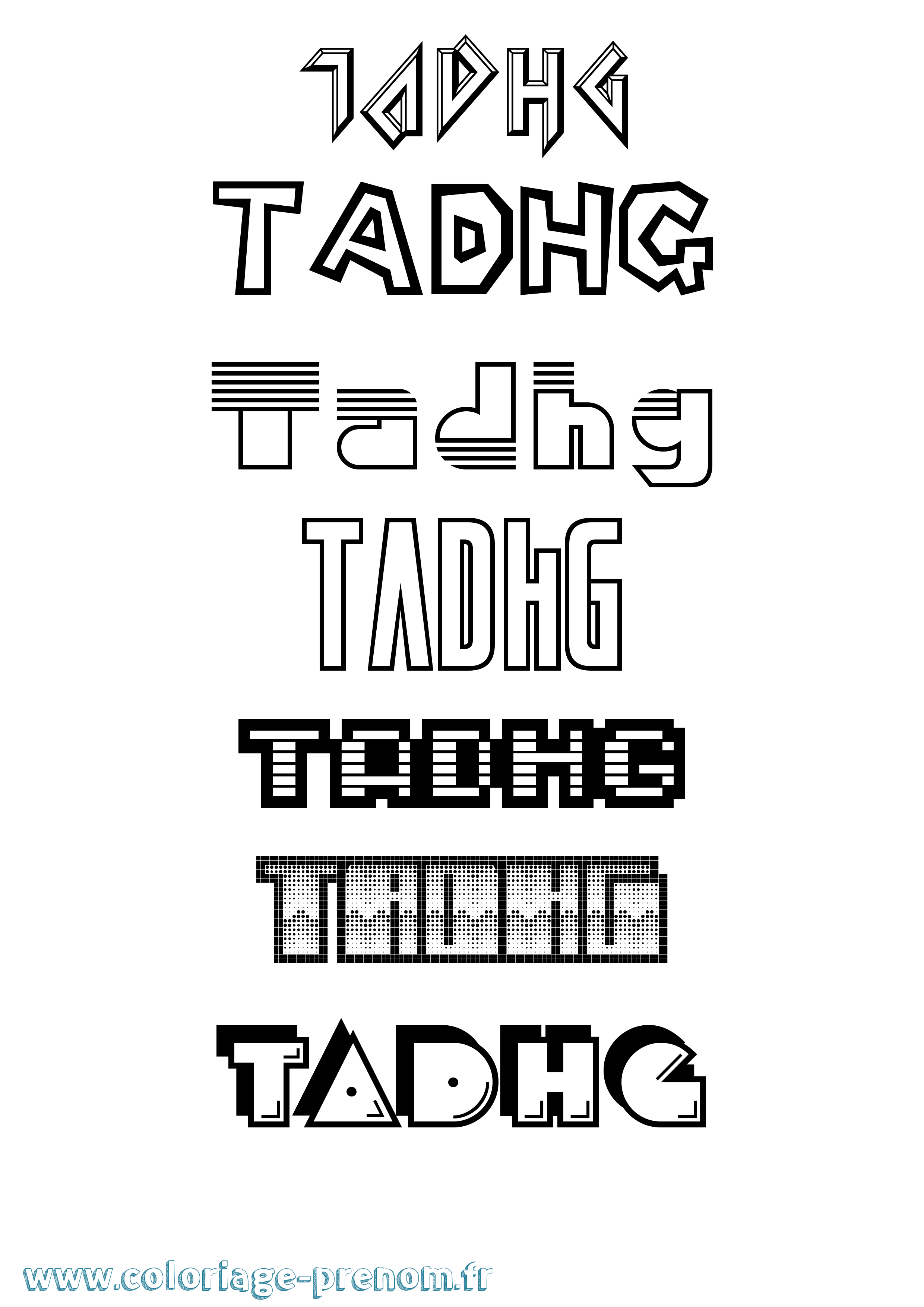 Coloriage Tadhg Jeux Vidéos Coloriage prénom Tadhg Jeux Vidéos