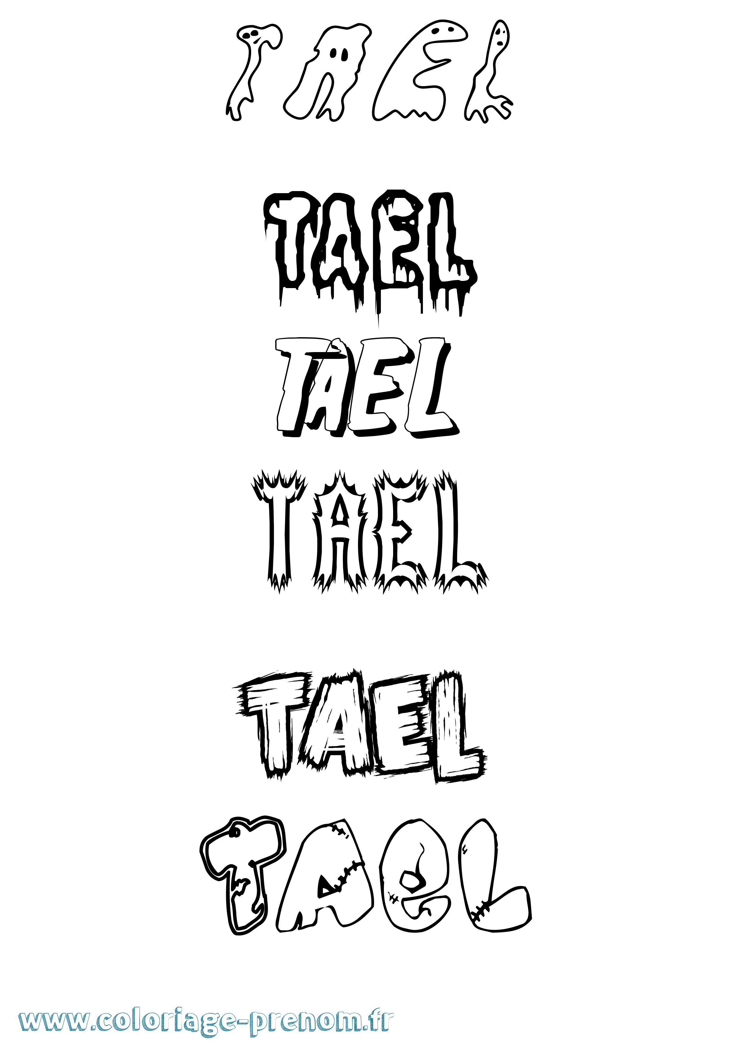 Coloriage Tael Frisson Coloriage prénom Tael Frisson