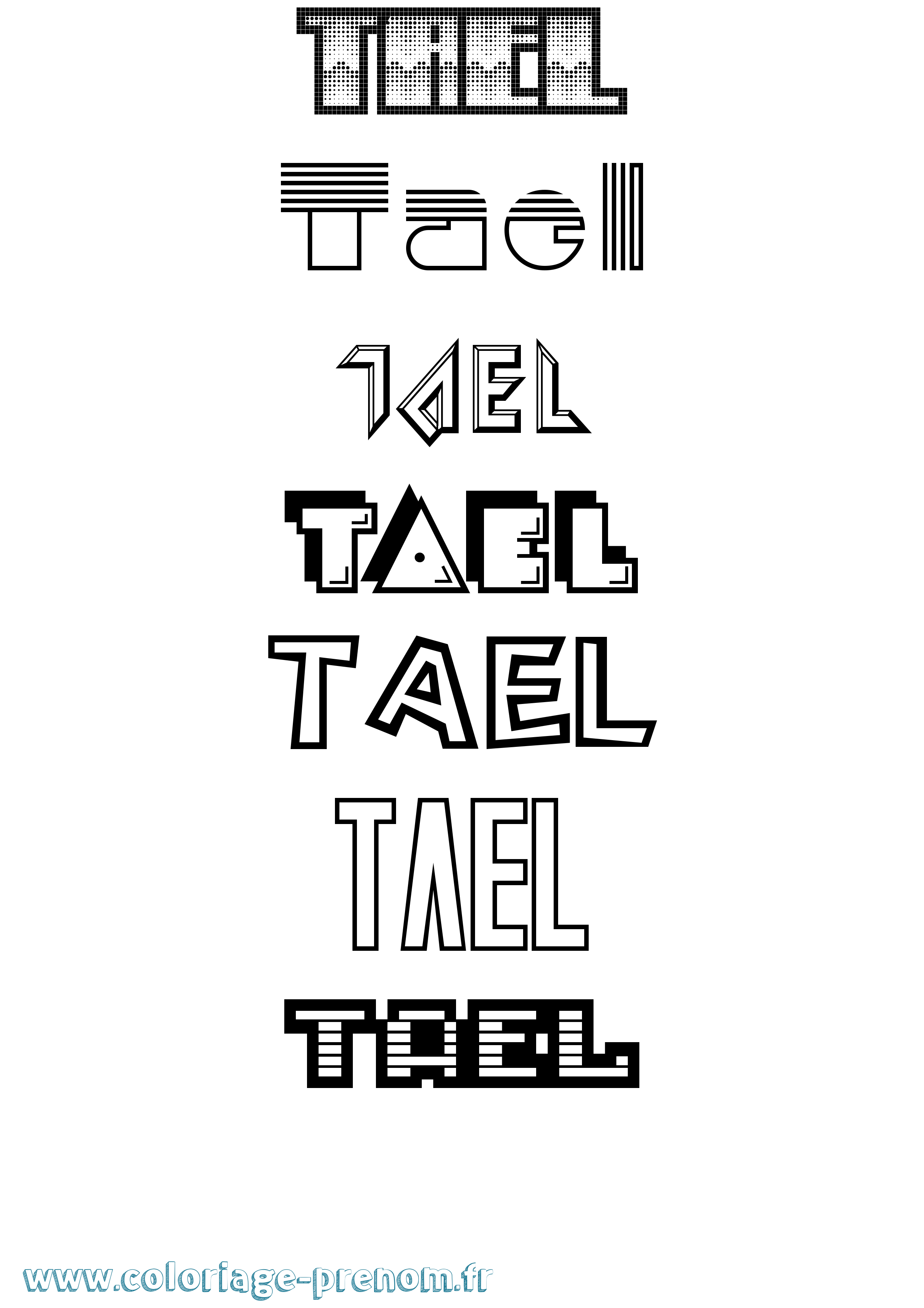 Coloriage Tael Jeux Vidéos Coloriage prénom Tael Jeux Vidéos