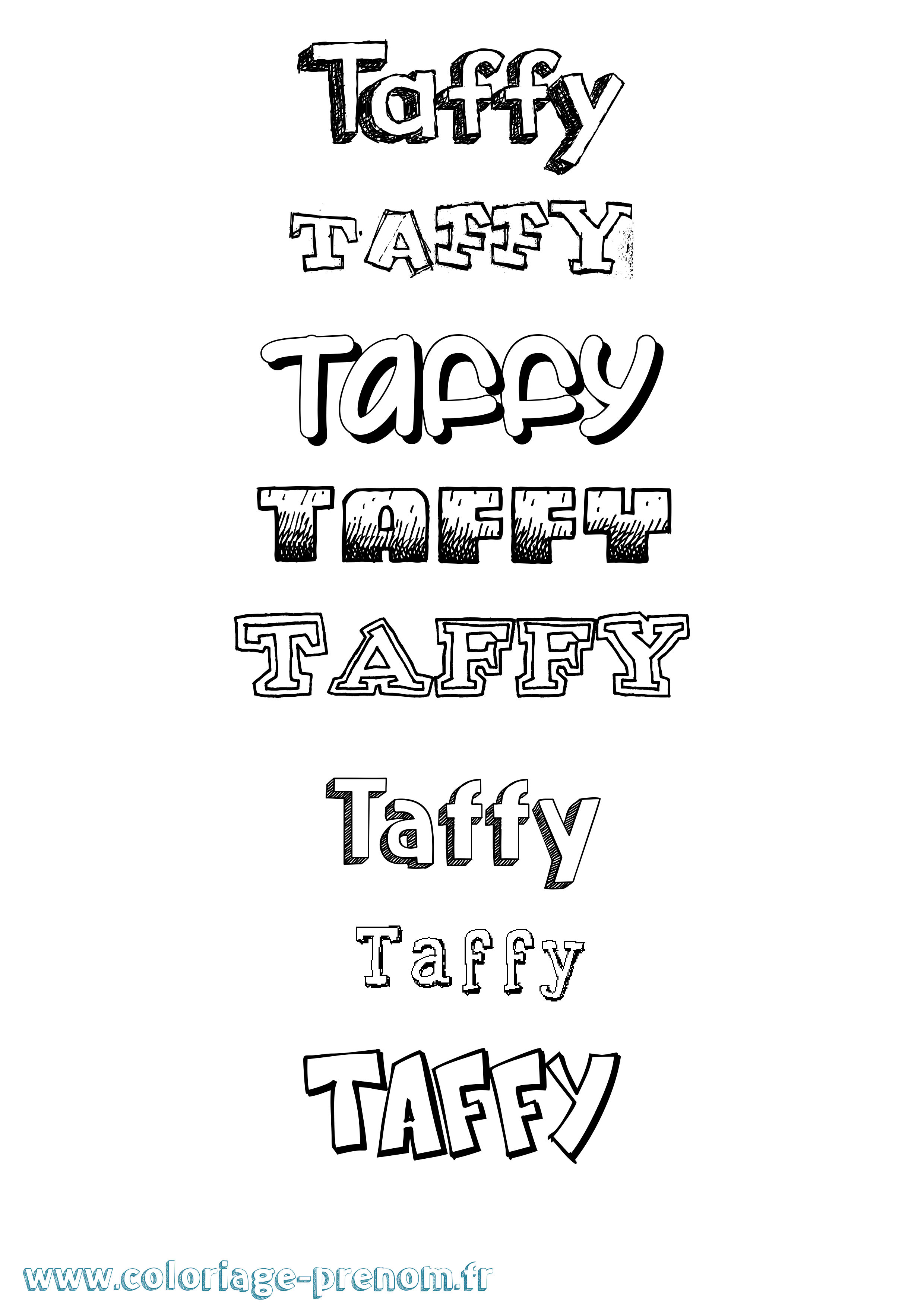 Coloriage prénom Taffy Dessiné