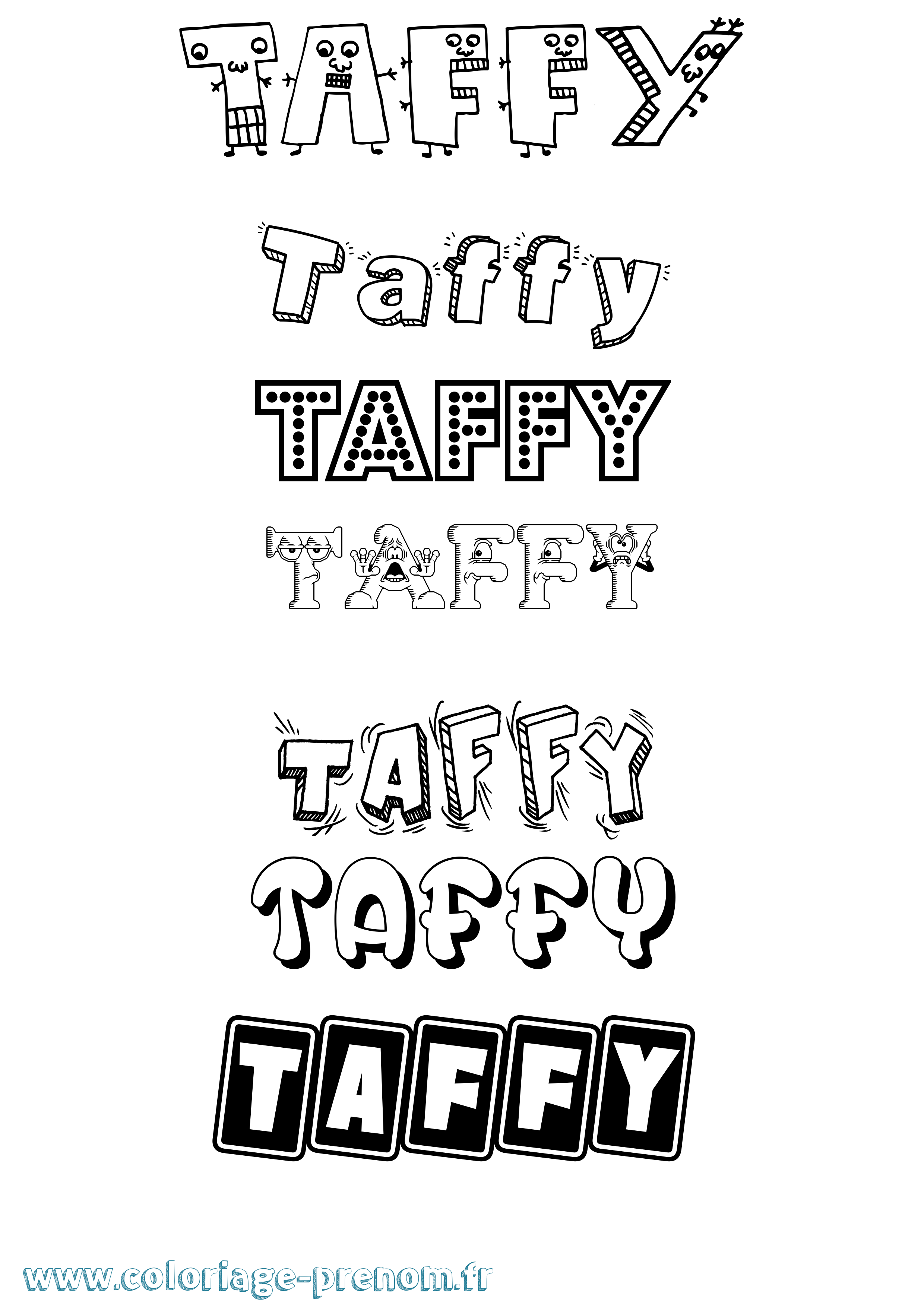 Coloriage prénom Taffy Fun