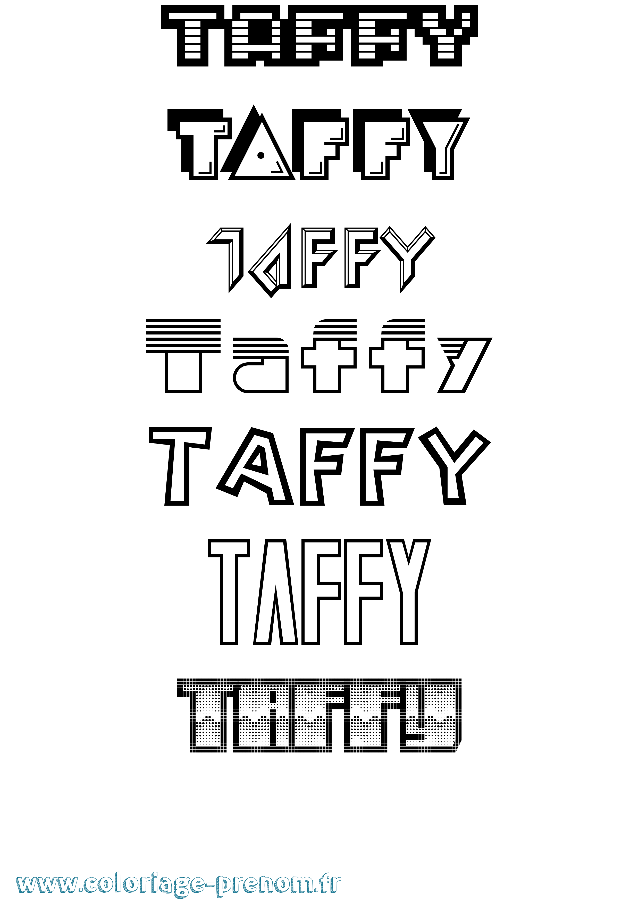 Coloriage prénom Taffy Jeux Vidéos