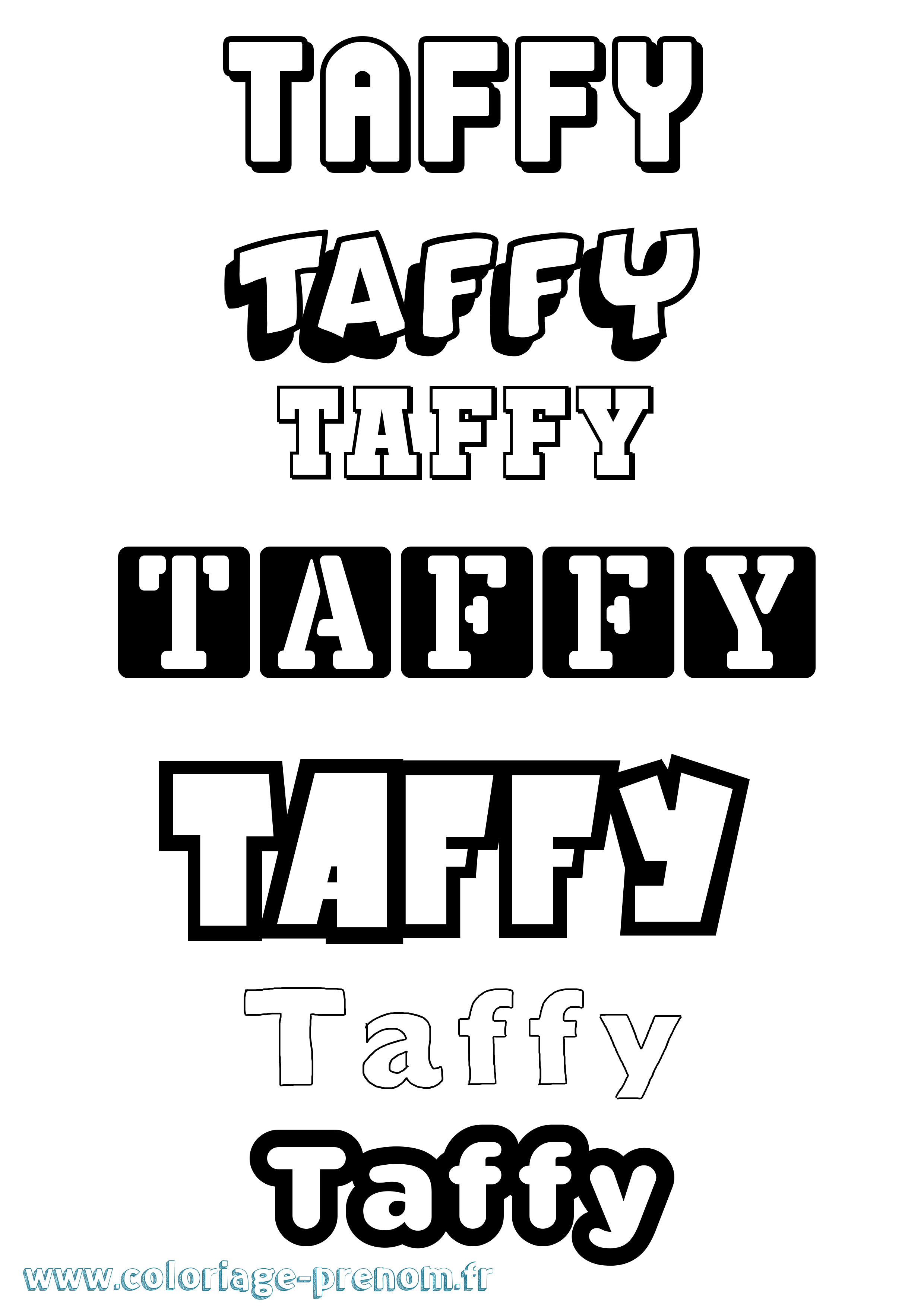 Coloriage prénom Taffy Simple