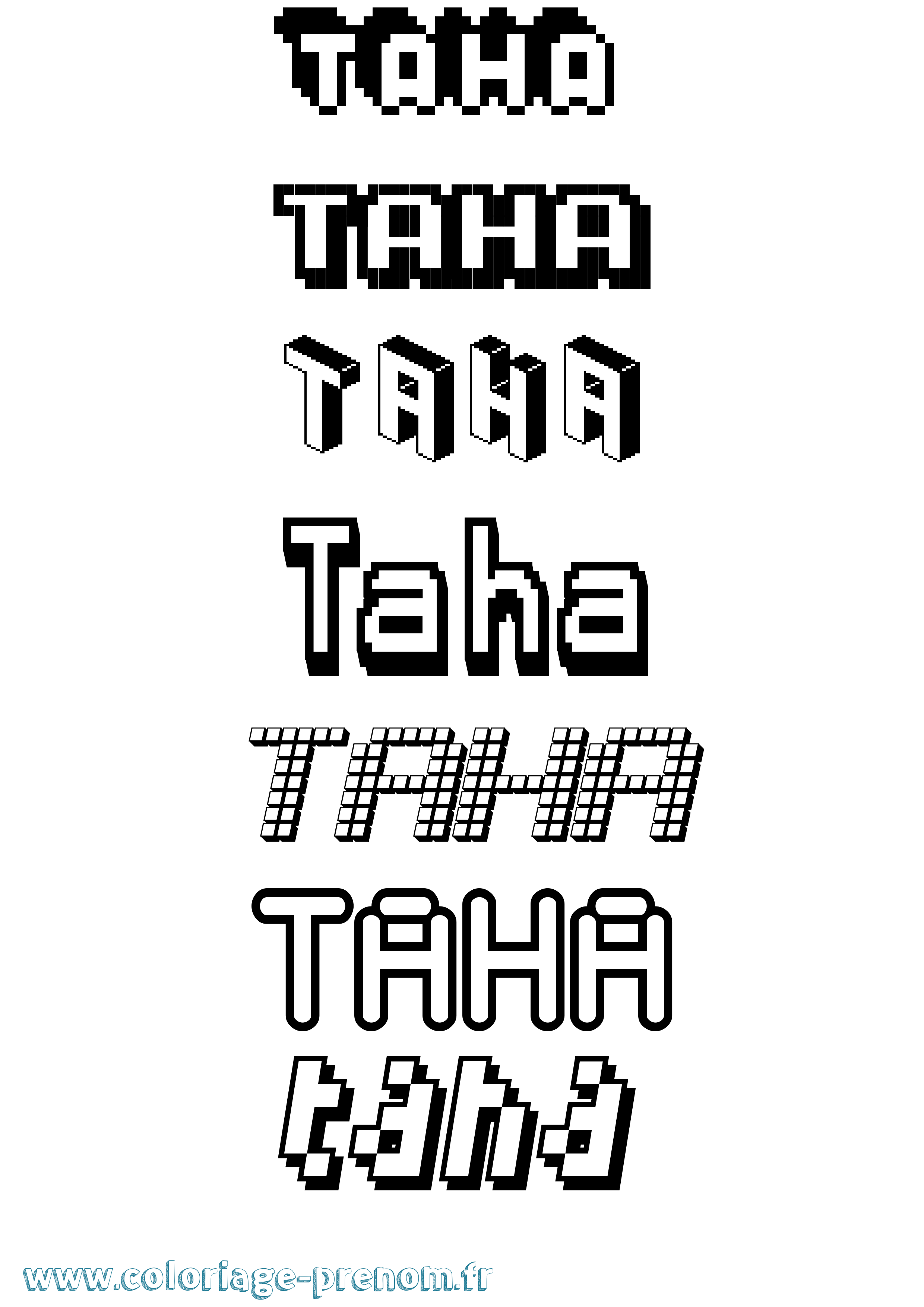 Coloriage prénom Taha