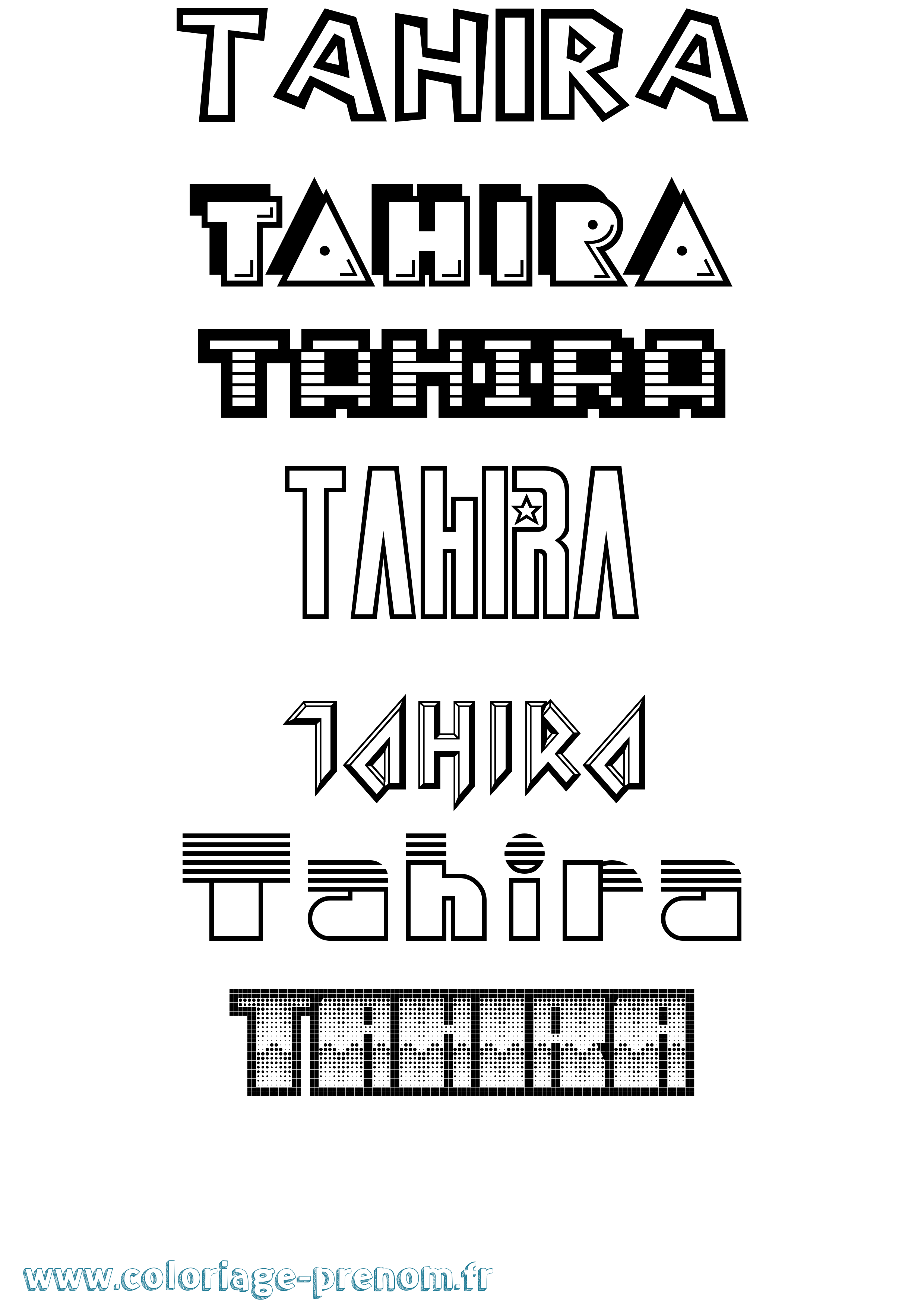 Coloriage prénom Tahira Jeux Vidéos