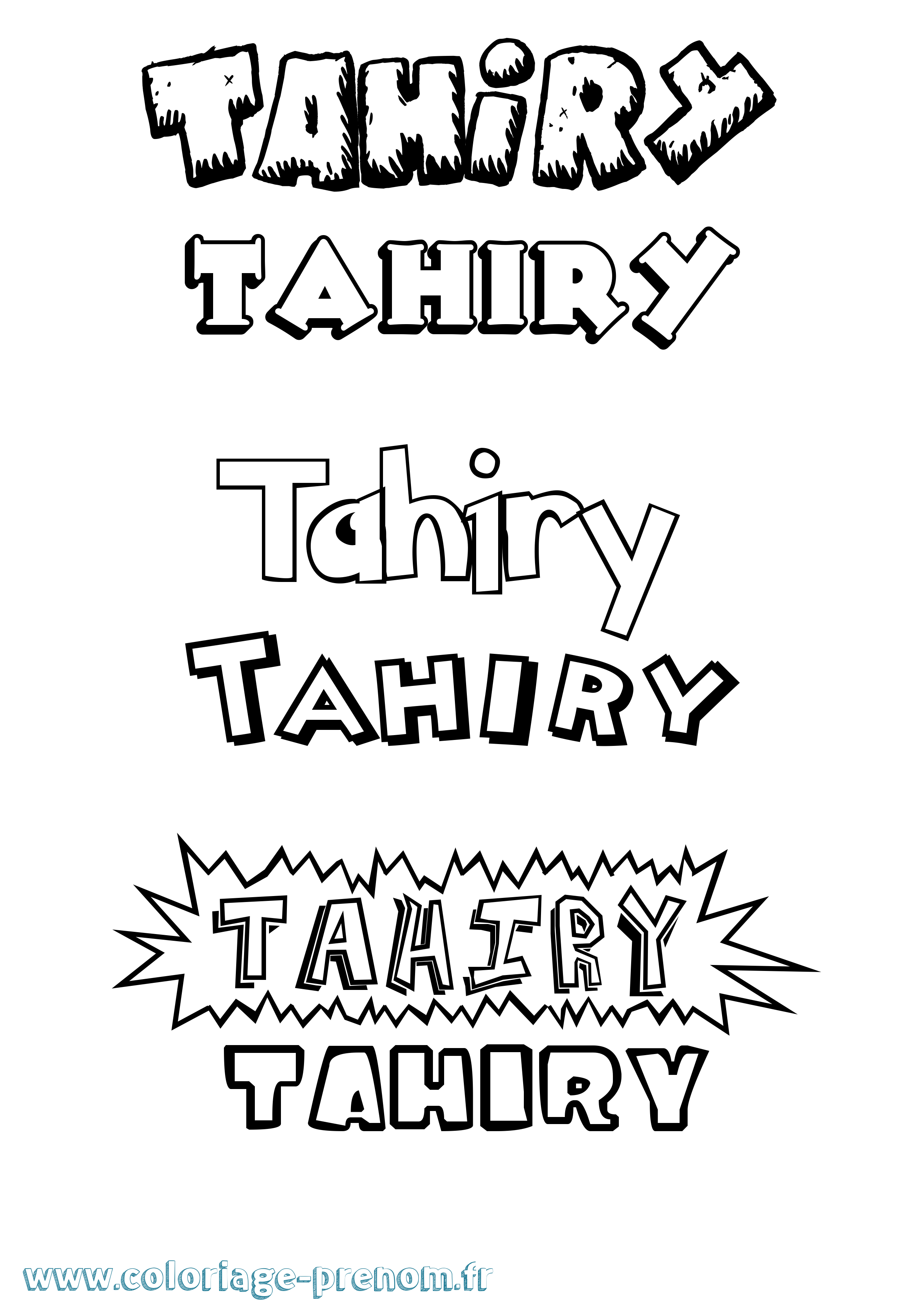Coloriage Tahiry Dessin Animé Coloriage prénom Tahiry Dessin Animé