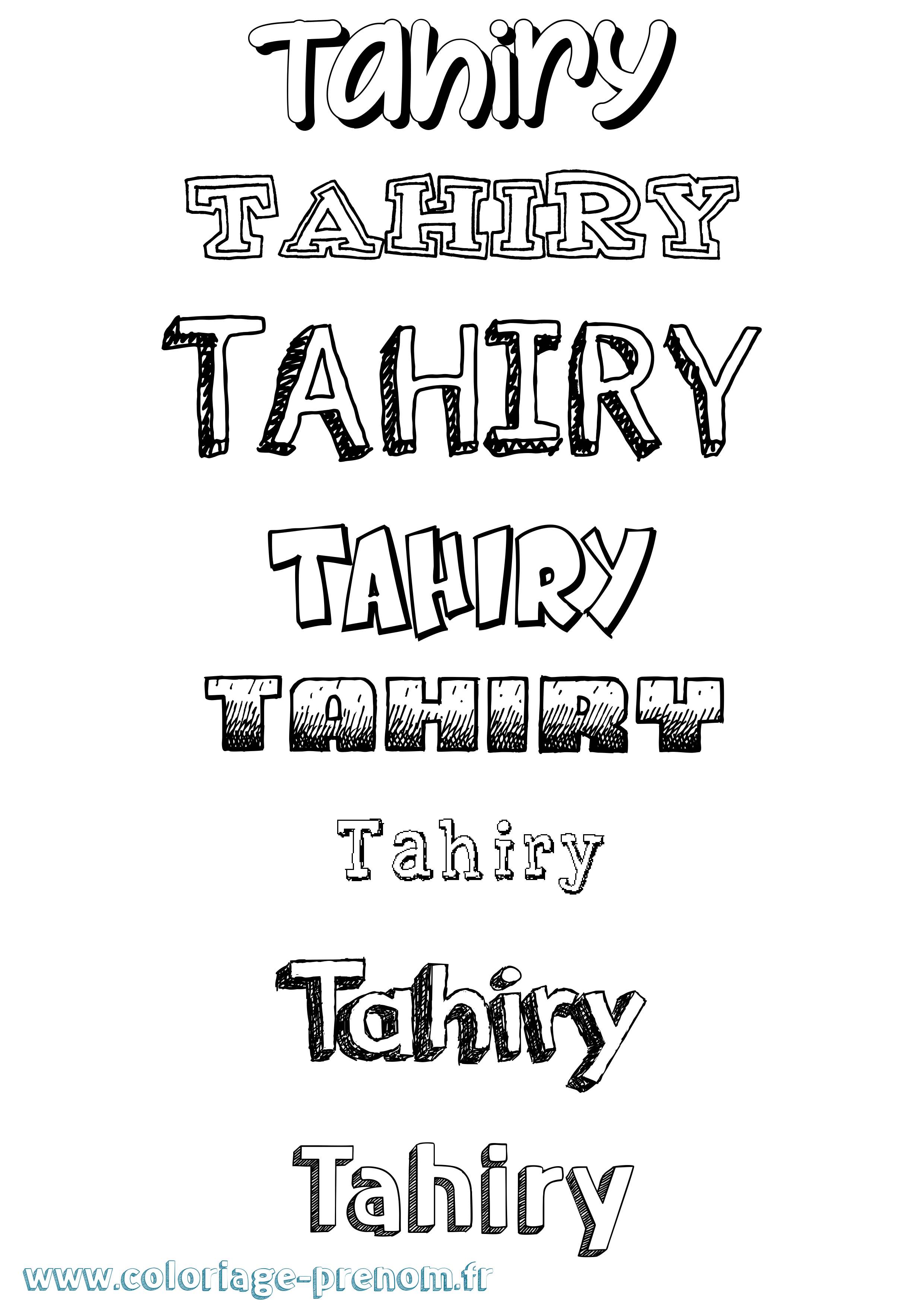 Coloriage prénom Tahiry Dessiné