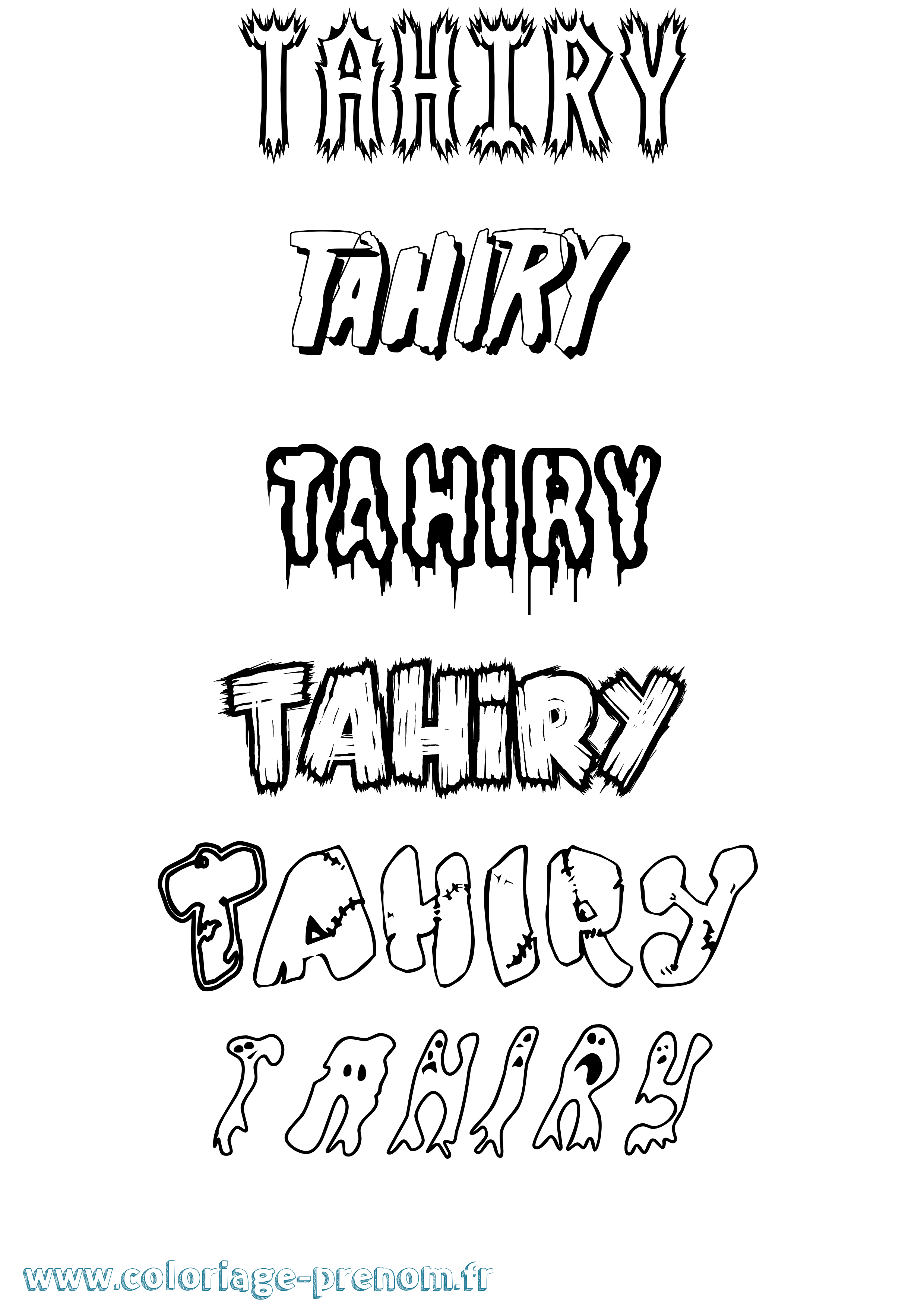 Coloriage Tahiry Frisson Coloriage prénom Tahiry Frisson