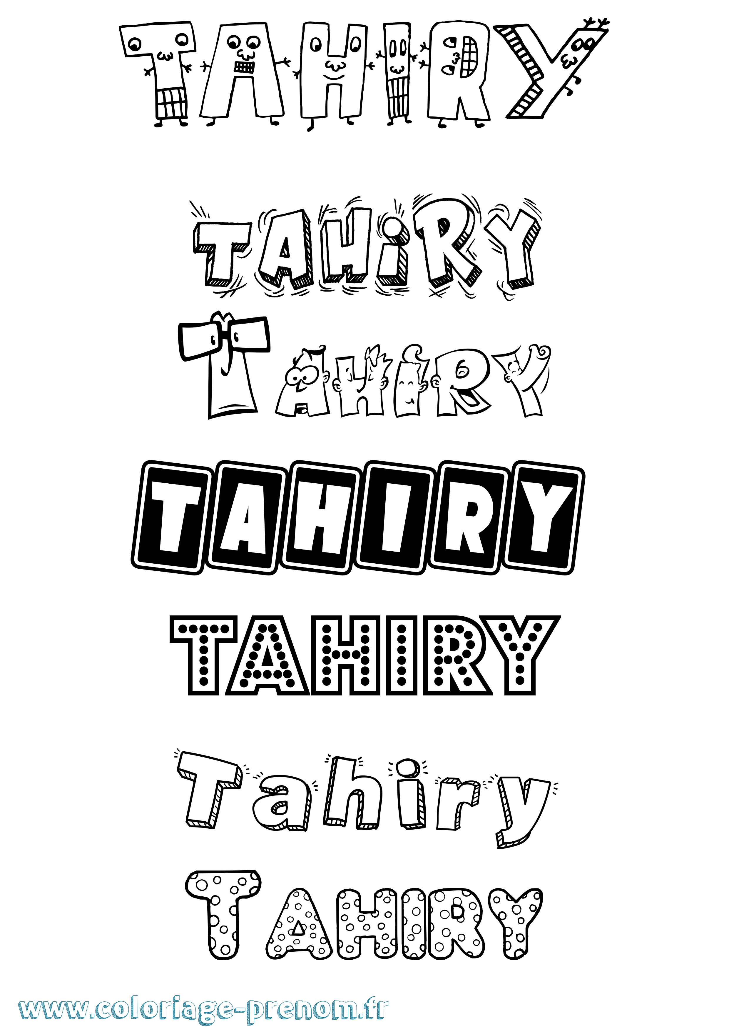 Coloriage Tahiry Fun Coloriage prénom Tahiry Fun