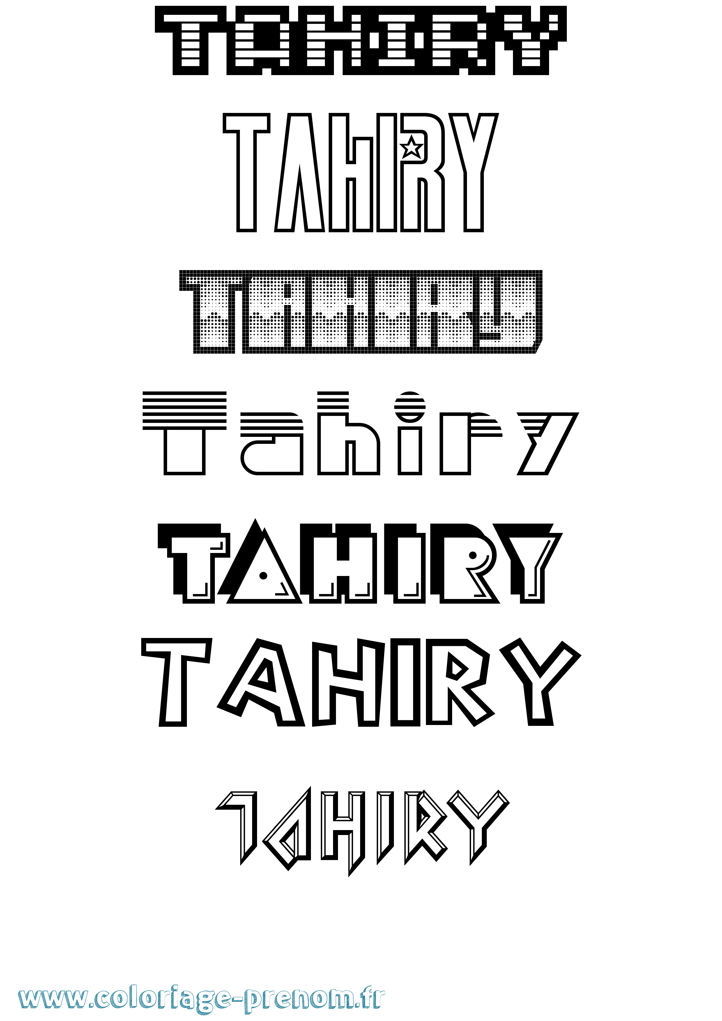 Coloriage prénom Tahiry Jeux Vidéos