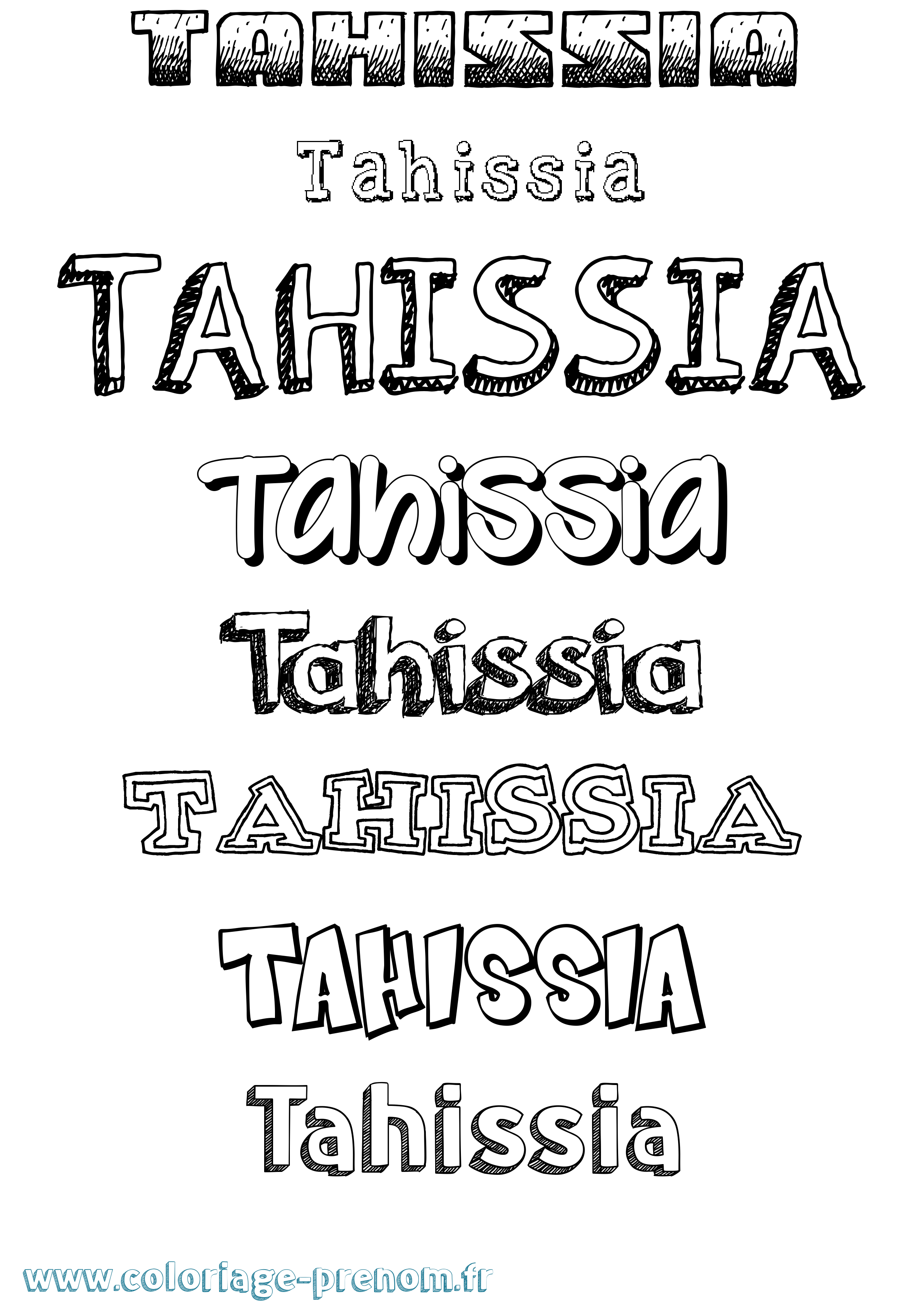 Coloriage Tahissia Dessiné Coloriage prénom Tahissia Dessiné