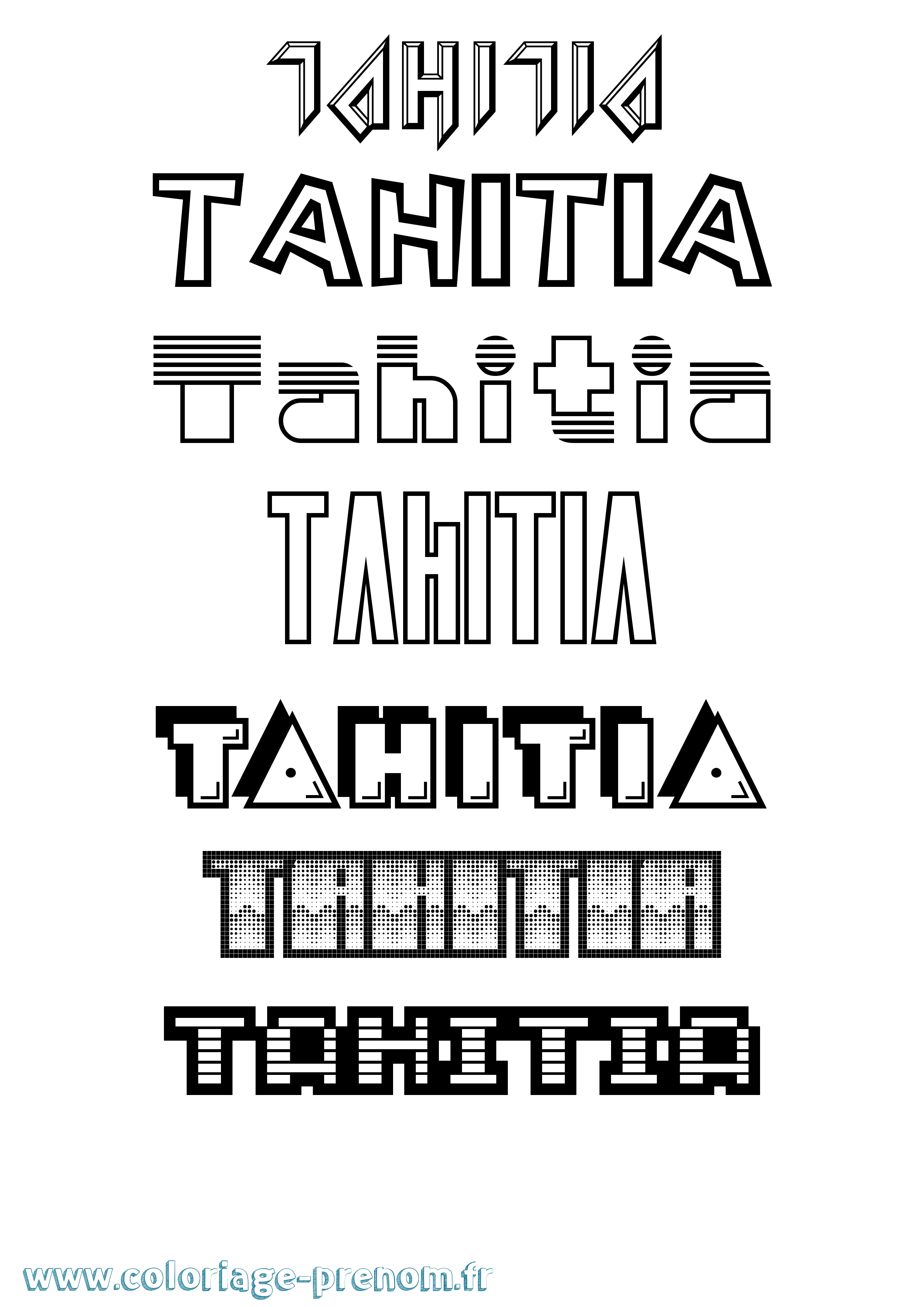 Coloriage Tahitia Jeux Vidéos Coloriage prénom Tahitia Jeux Vidéos