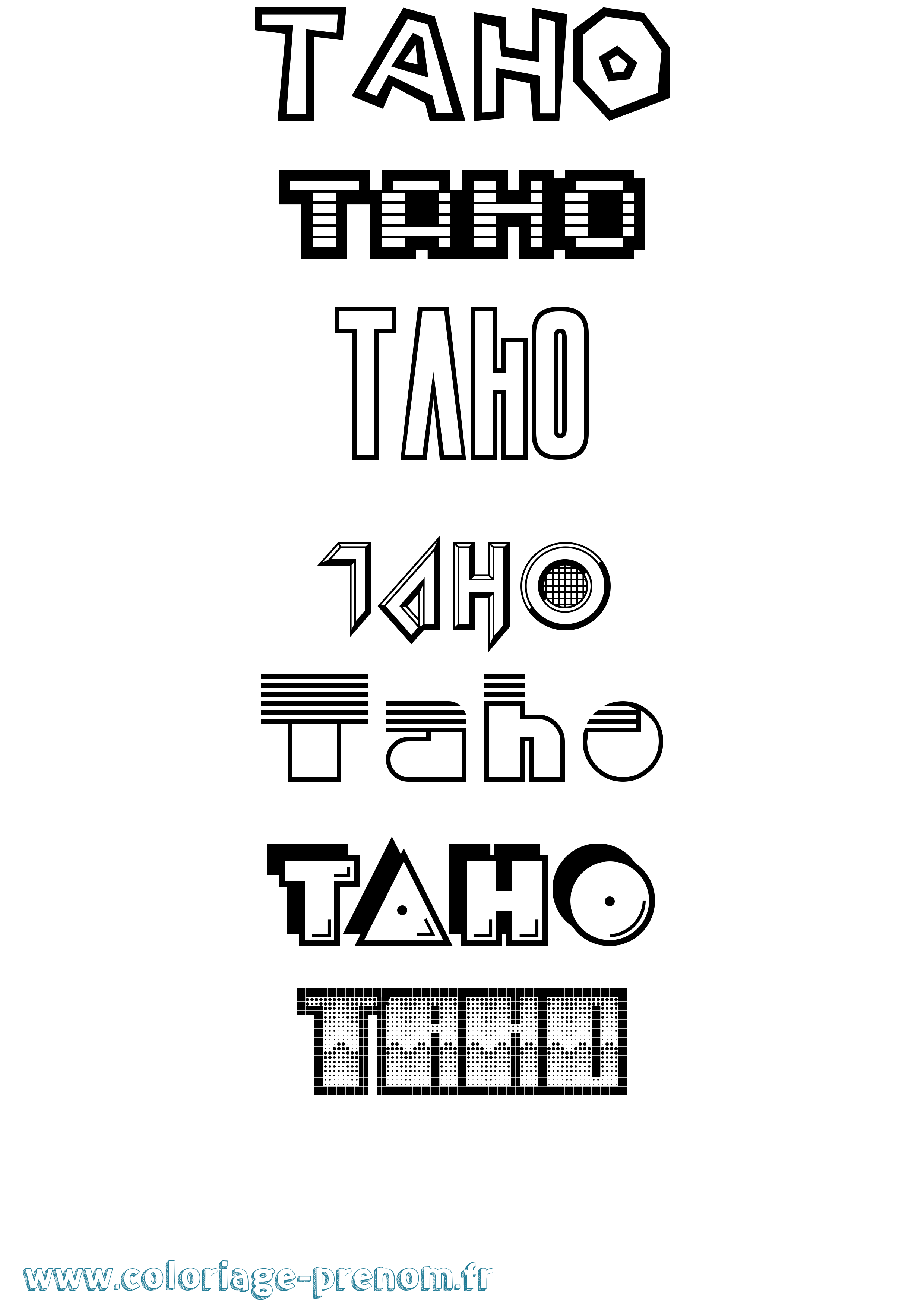 Coloriage Taho Jeux Vidéos Coloriage prénom Taho Jeux Vidéos