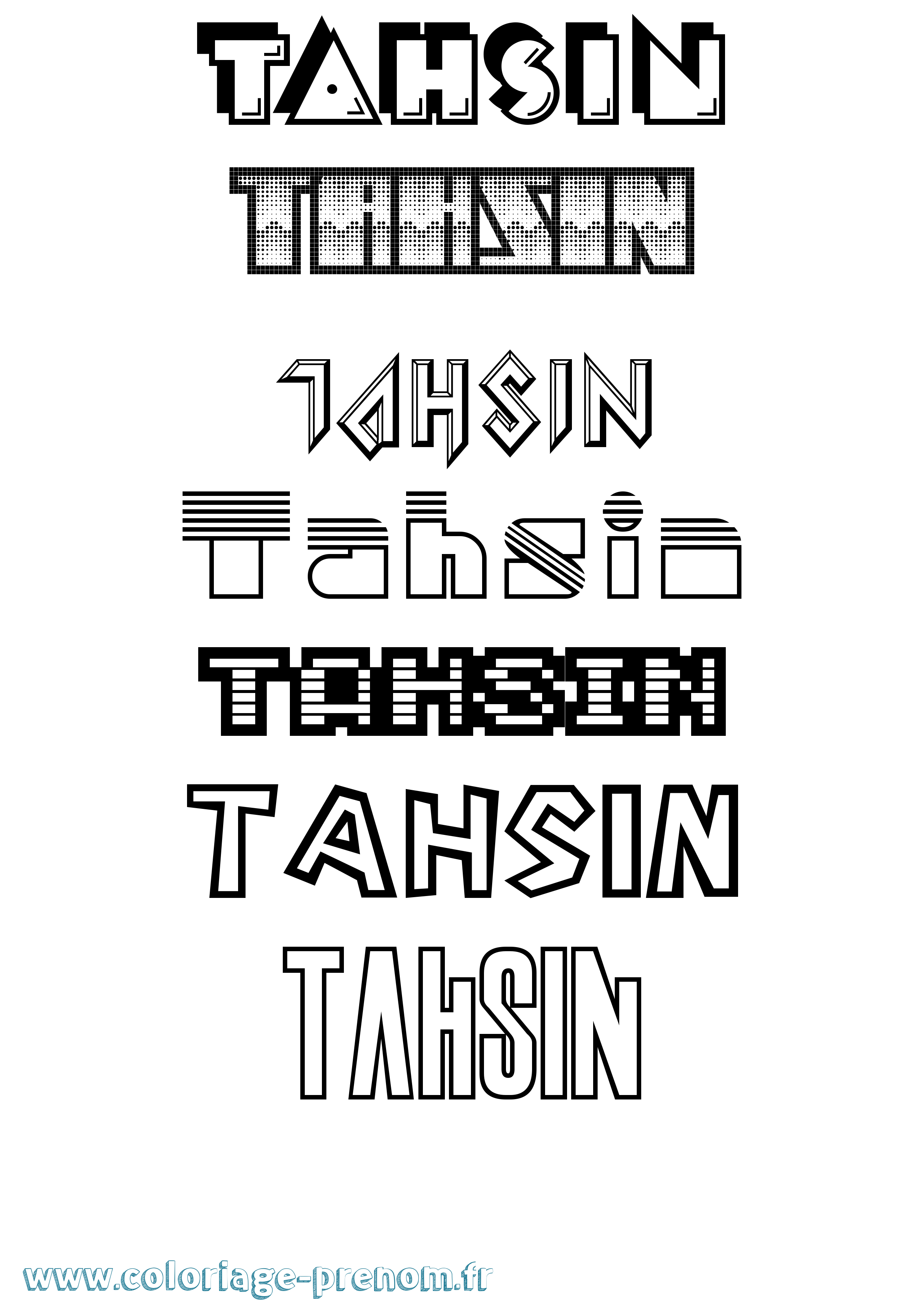Coloriage Tahsin Jeux Vidéos Coloriage prénom Tahsin Jeux Vidéos