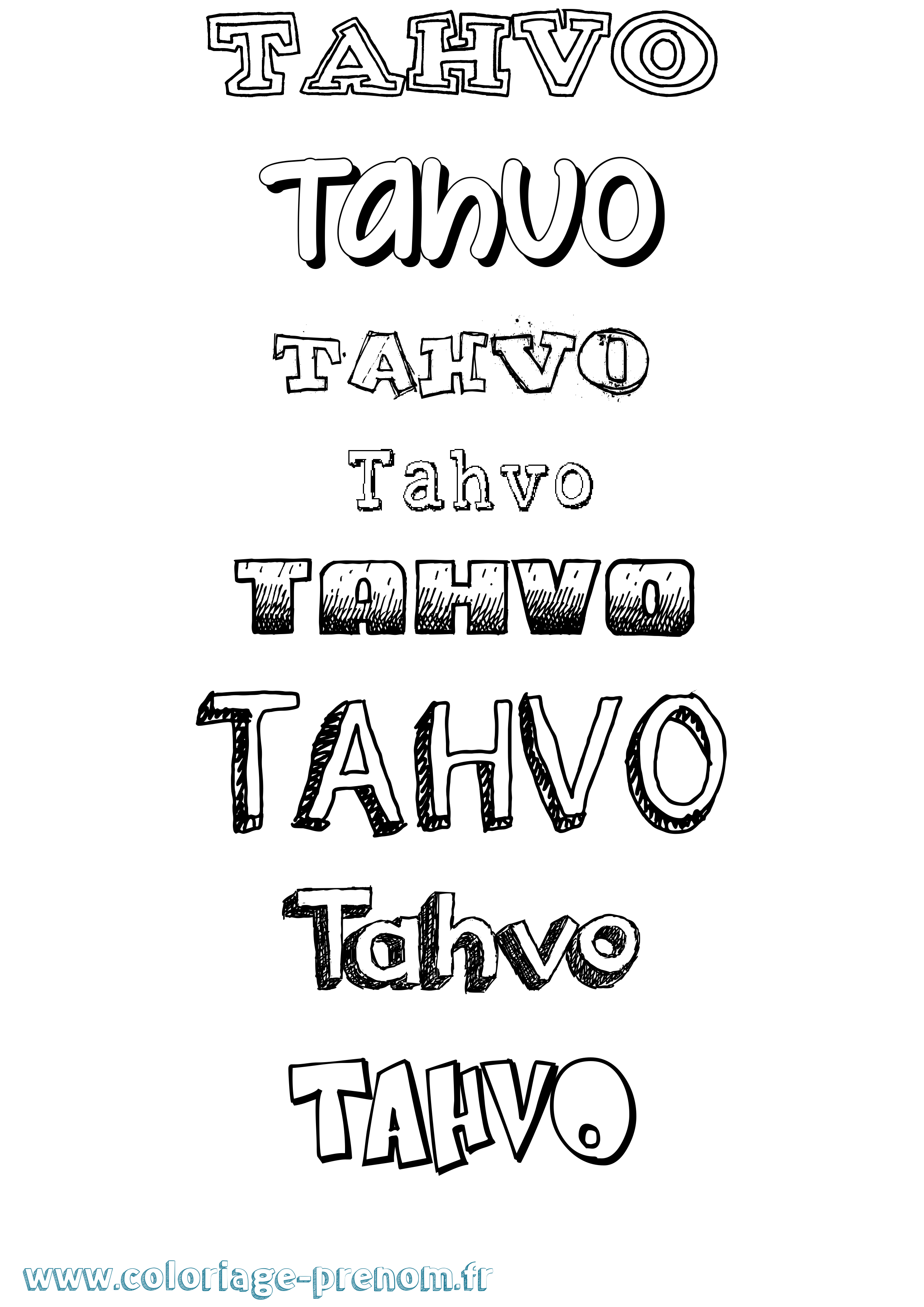 Coloriage prénom Tahvo Dessiné