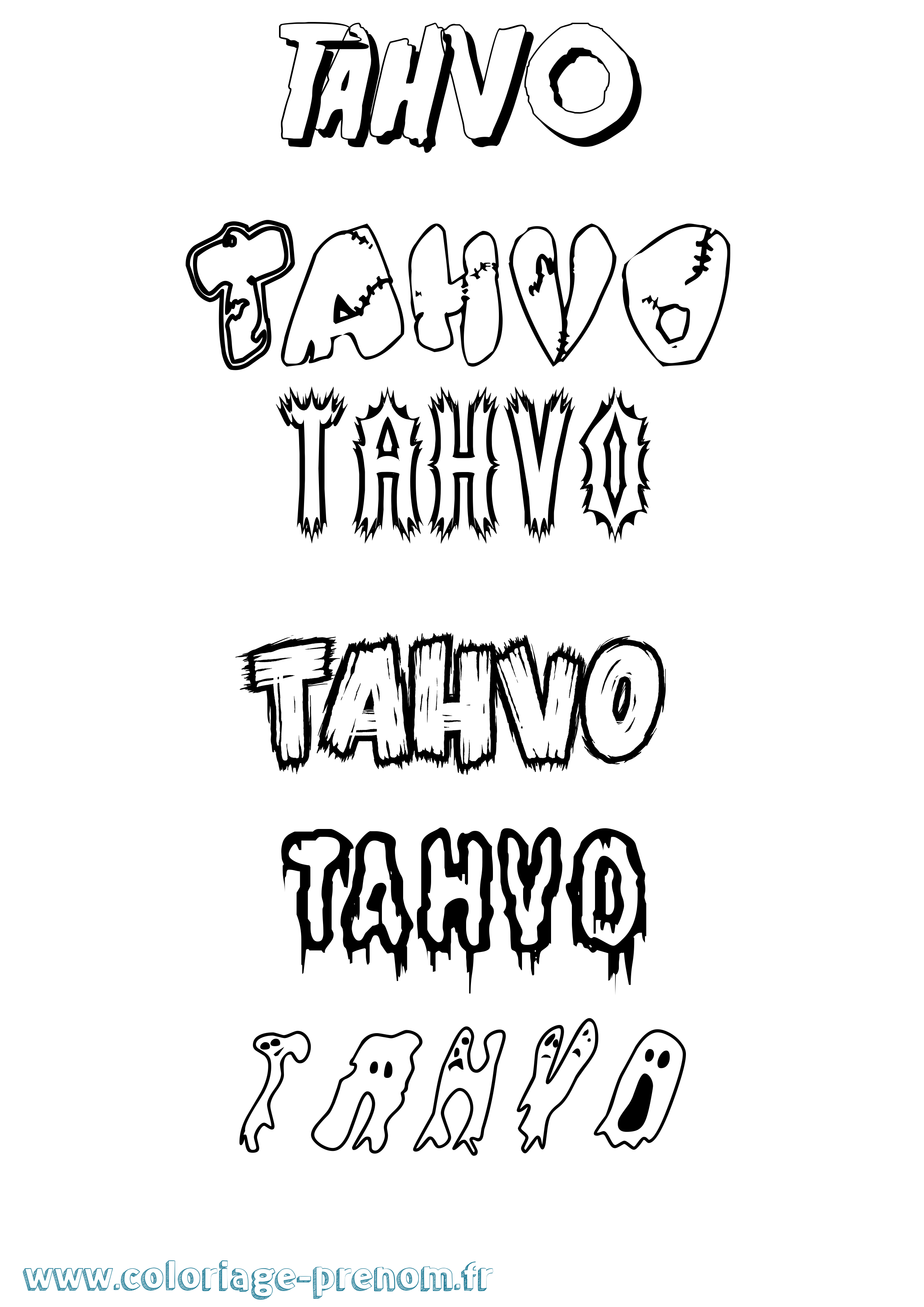 Coloriage prénom Tahvo Frisson