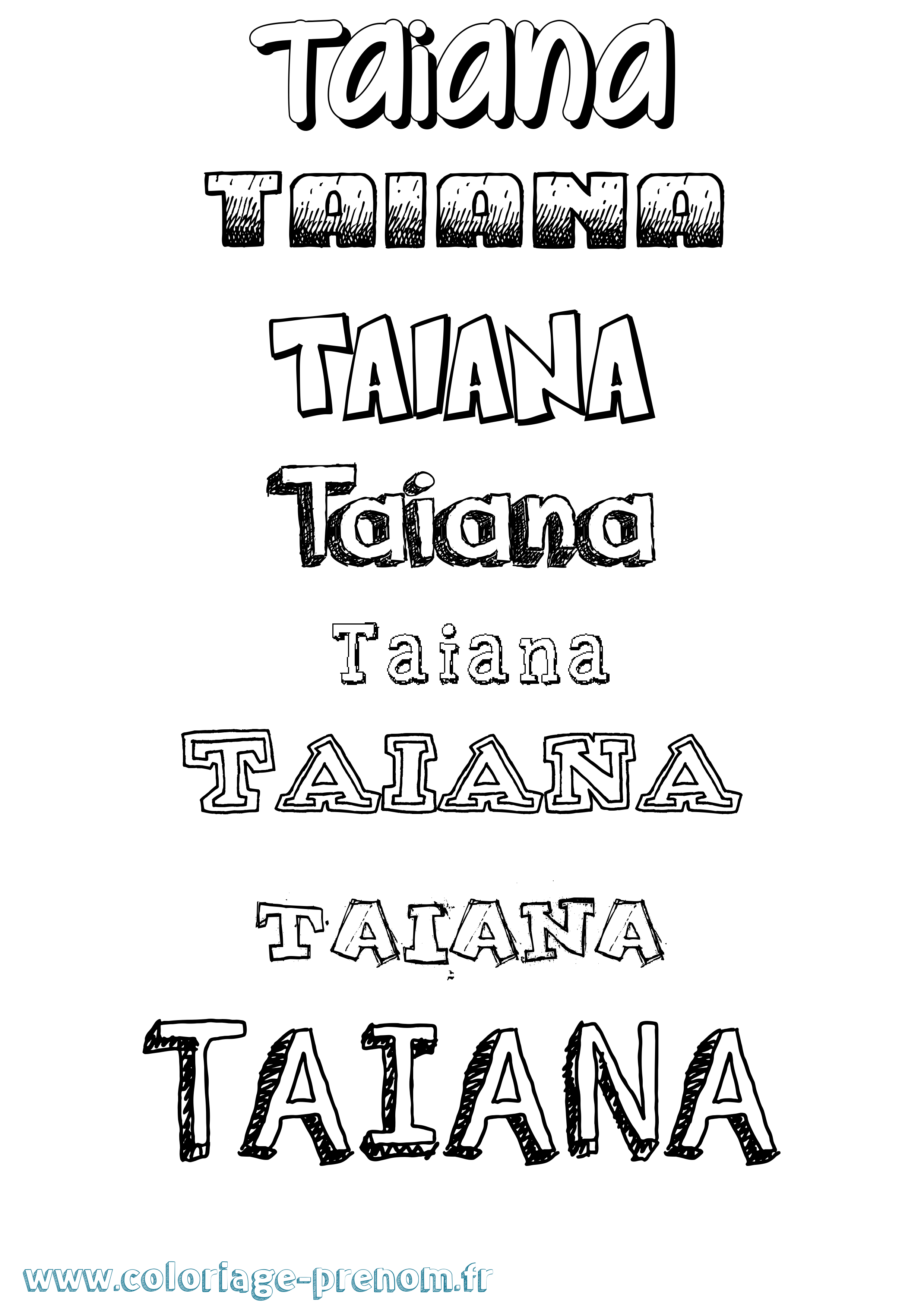 Coloriage Taiana Dessiné Coloriage prénom Taiana Dessiné