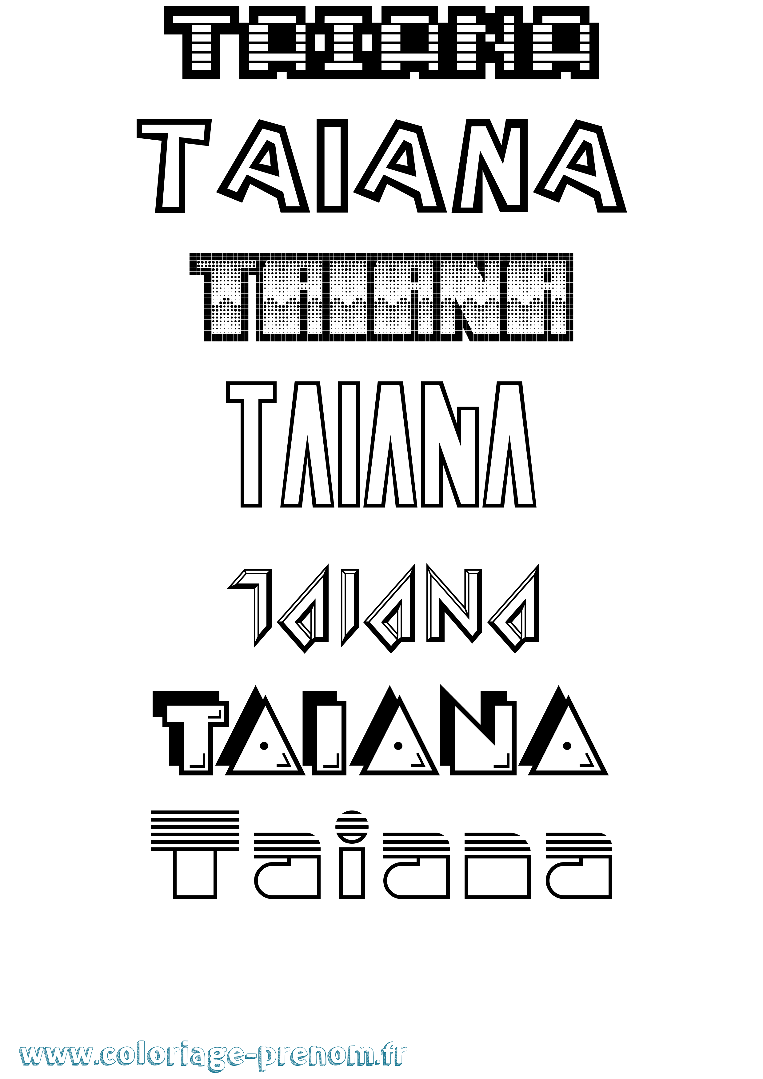 Coloriage Taiana Jeux Vidéos Coloriage prénom Taiana Jeux Vidéos