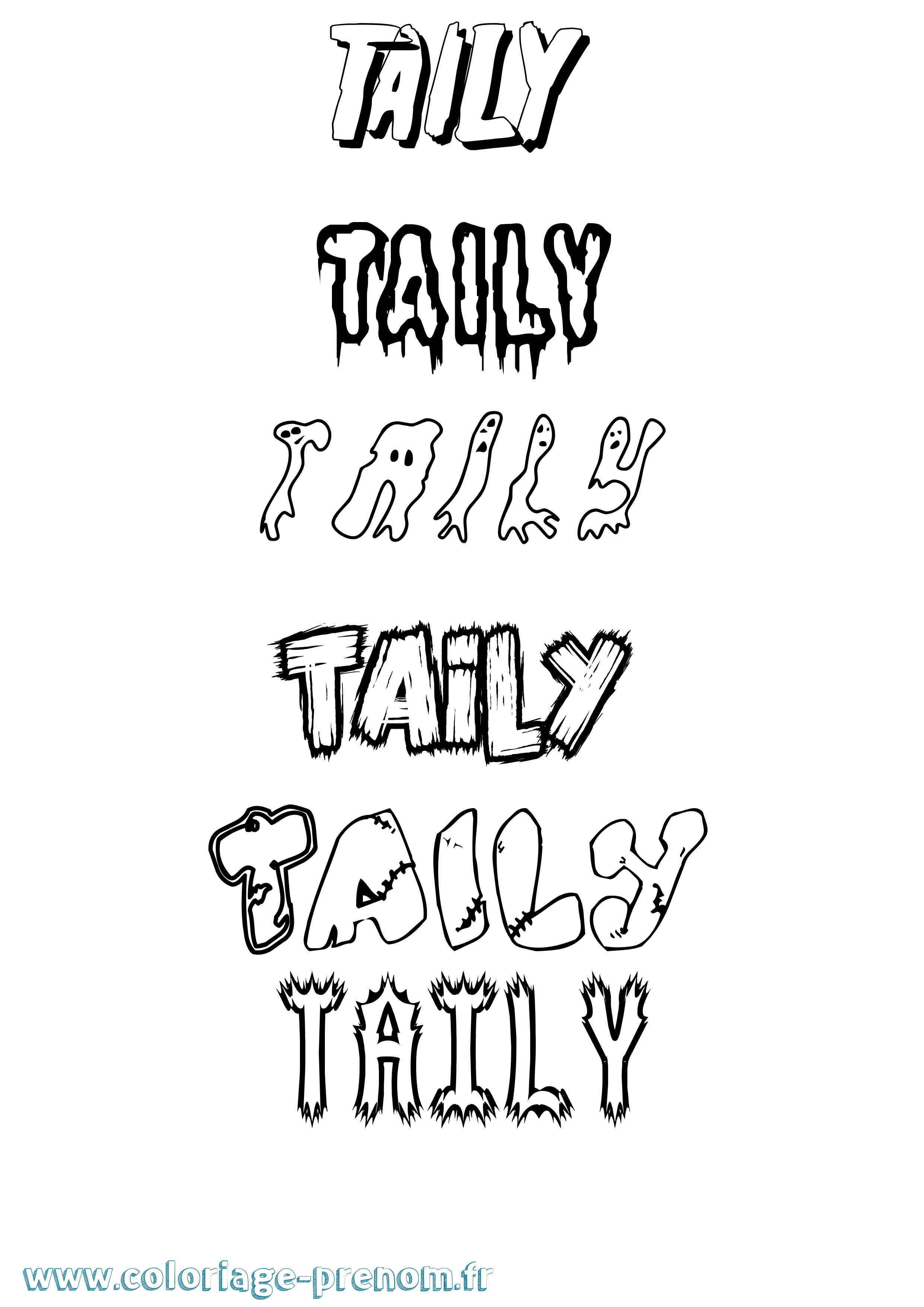 Coloriage Taily Frisson Coloriage prénom Taily Frisson