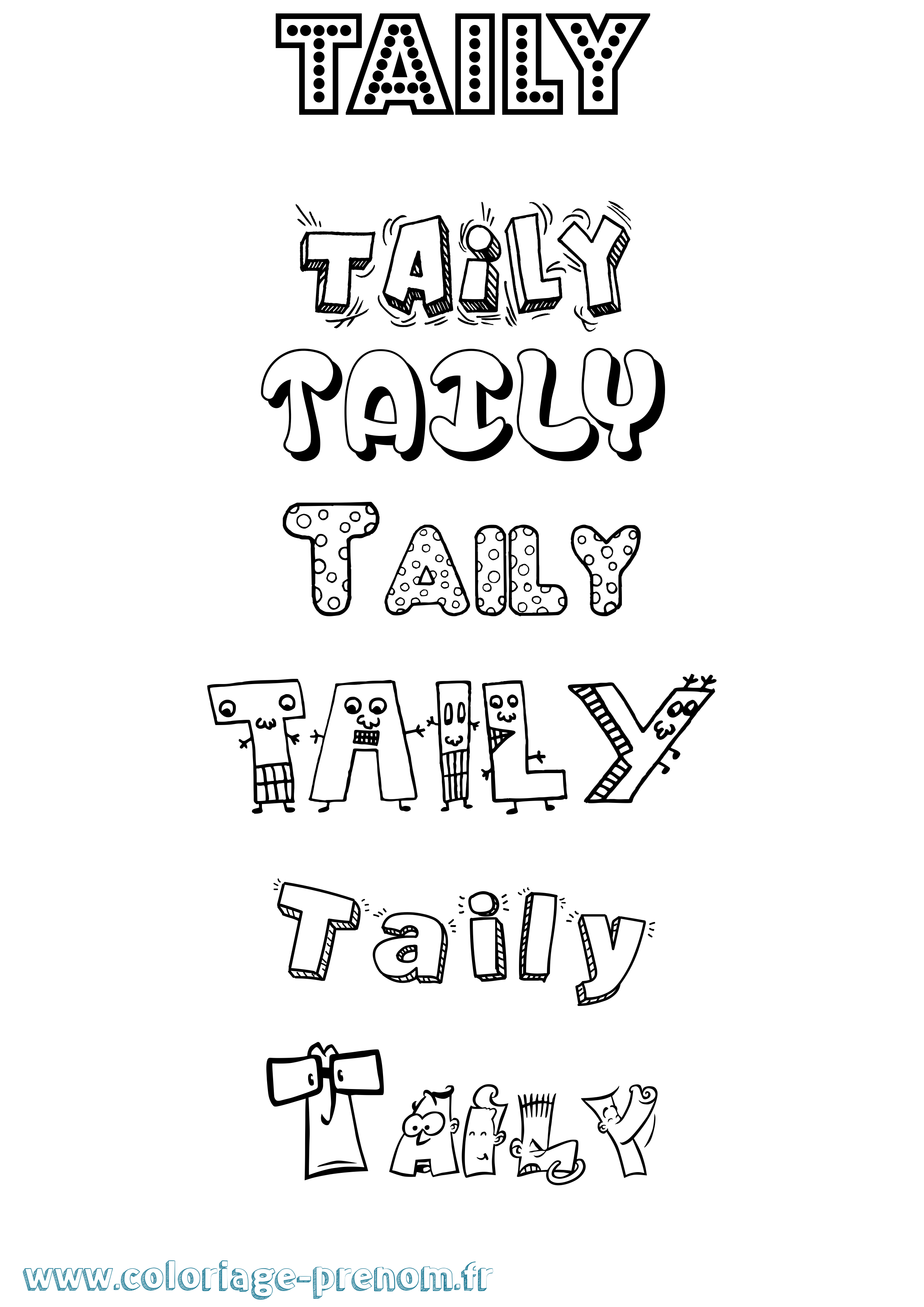 Coloriage Taily Fun Coloriage prénom Taily Fun