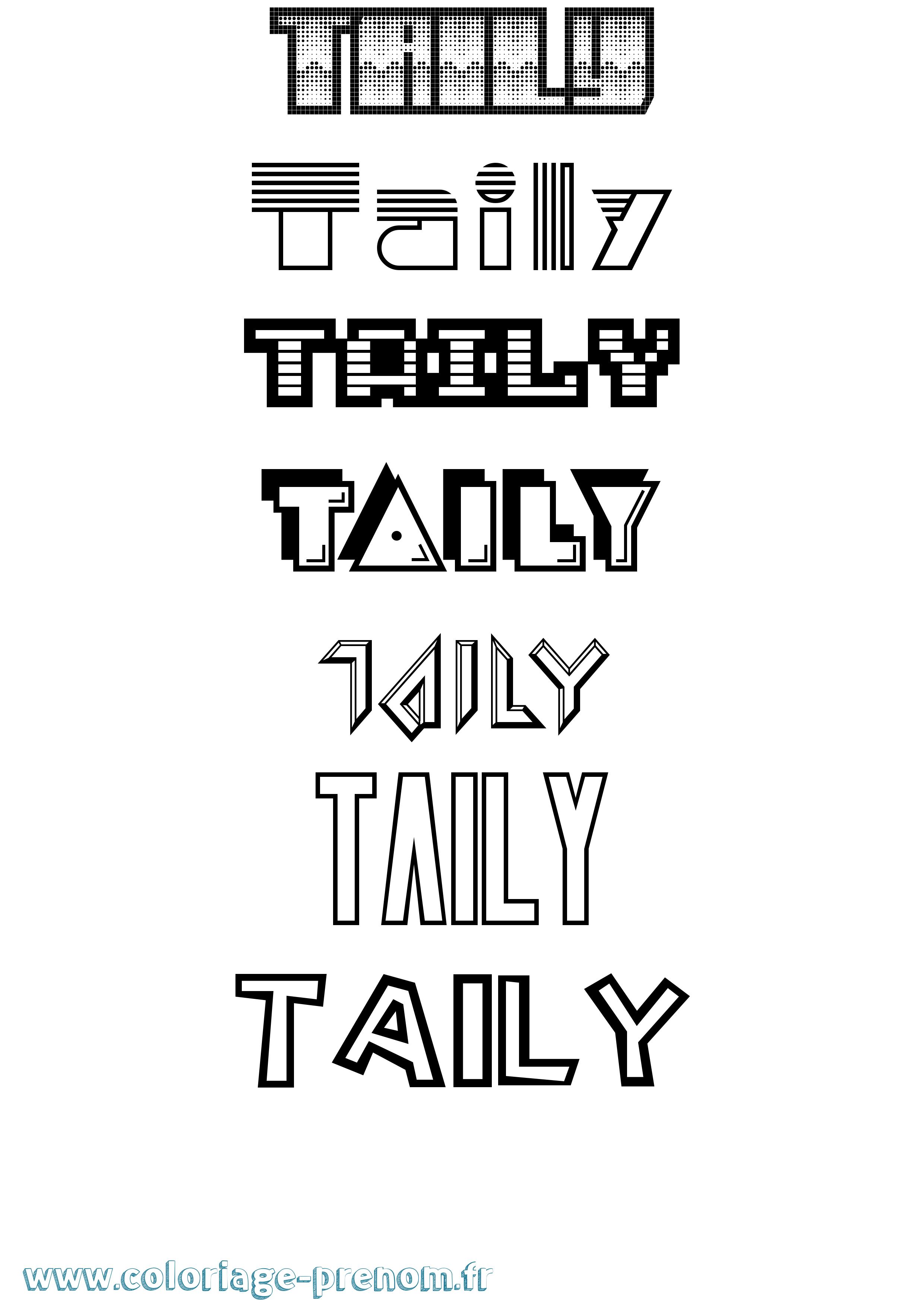 Coloriage Taily Jeux Vidéos Coloriage prénom Taily Jeux Vidéos