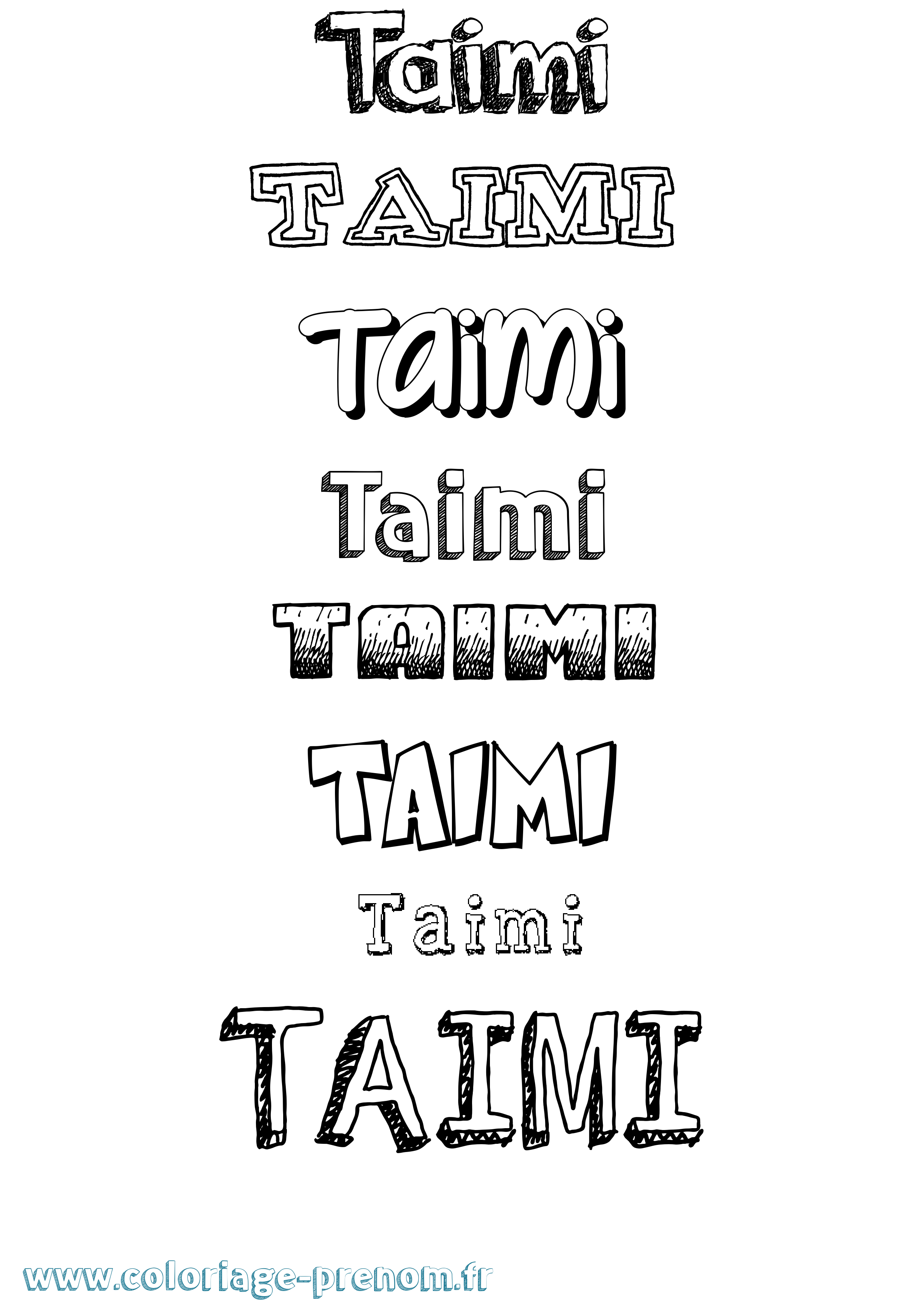 Coloriage prénom Taimi Dessiné