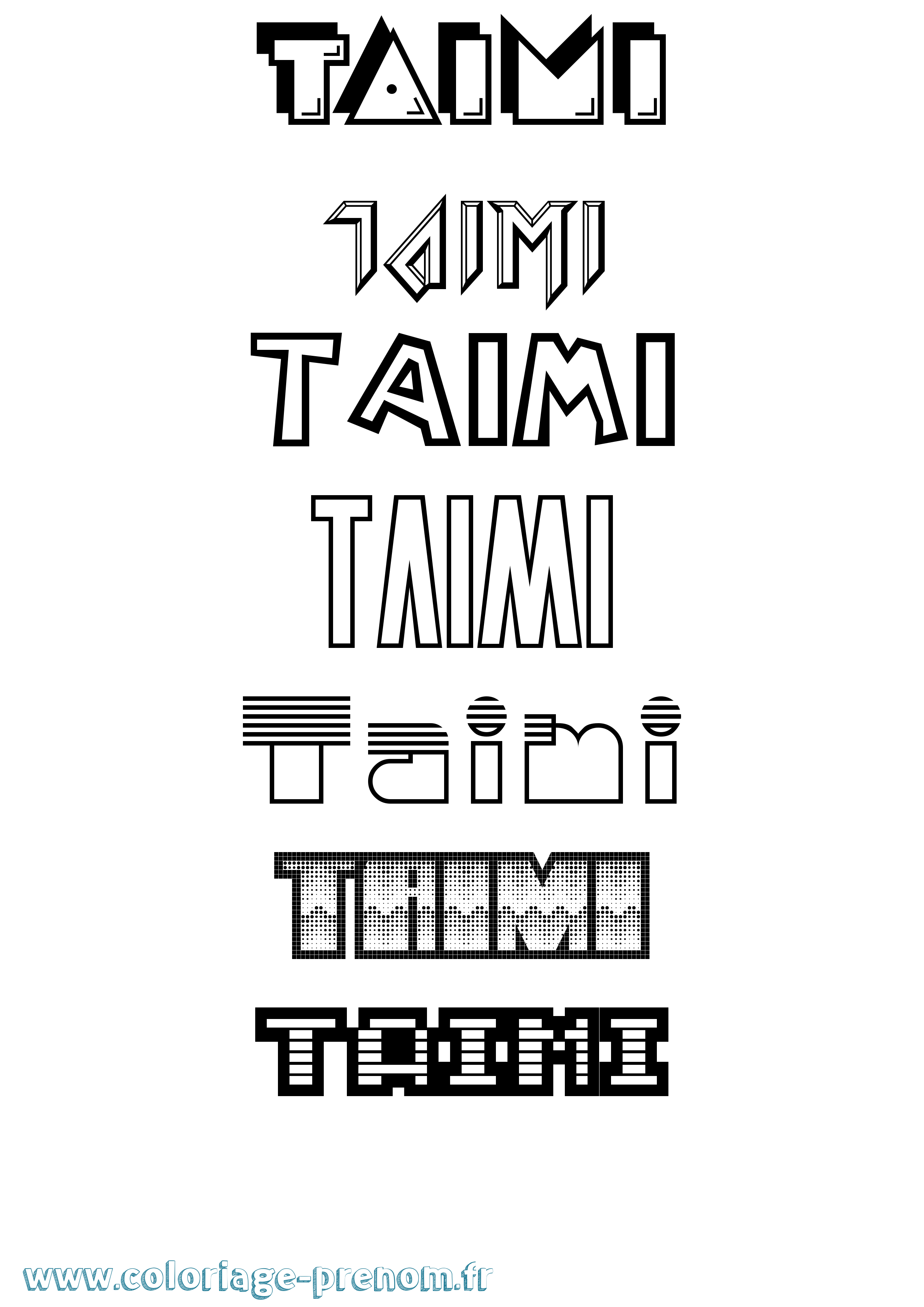 Coloriage prénom Taimi Jeux Vidéos
