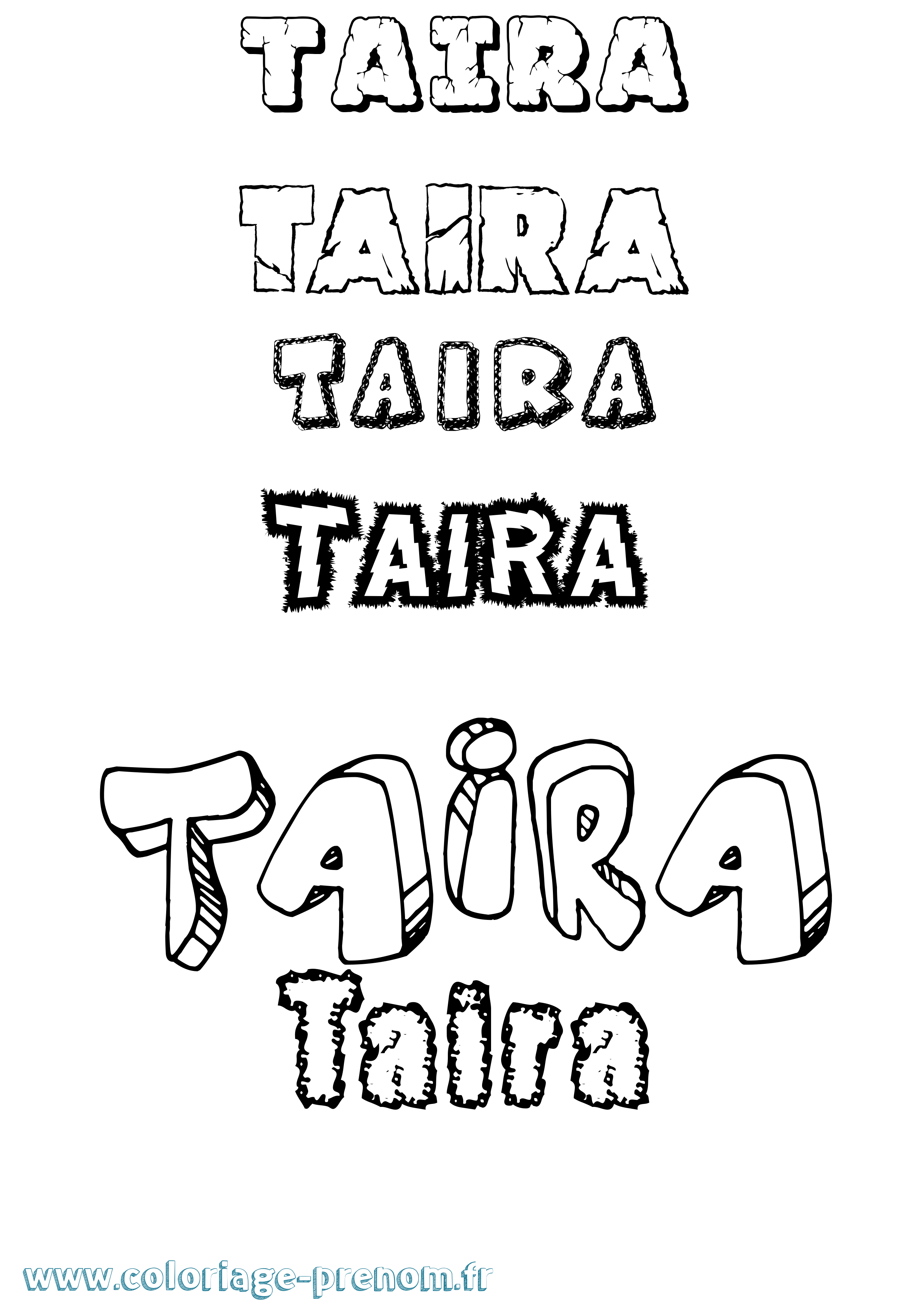 Coloriage Taira Destructuré Coloriage prénom Taira Destructuré