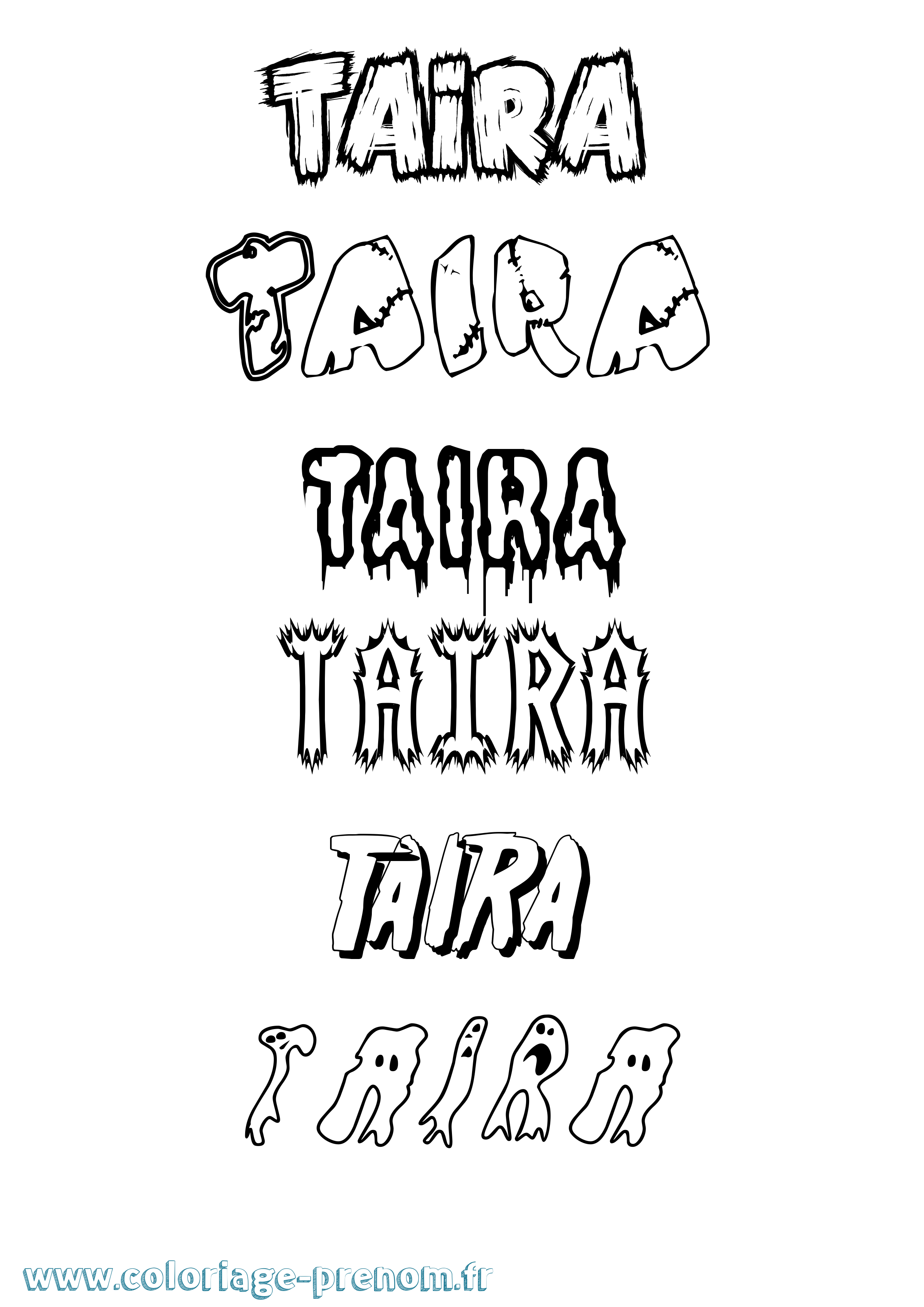 Coloriage Taira Frisson Coloriage prénom Taira Frisson