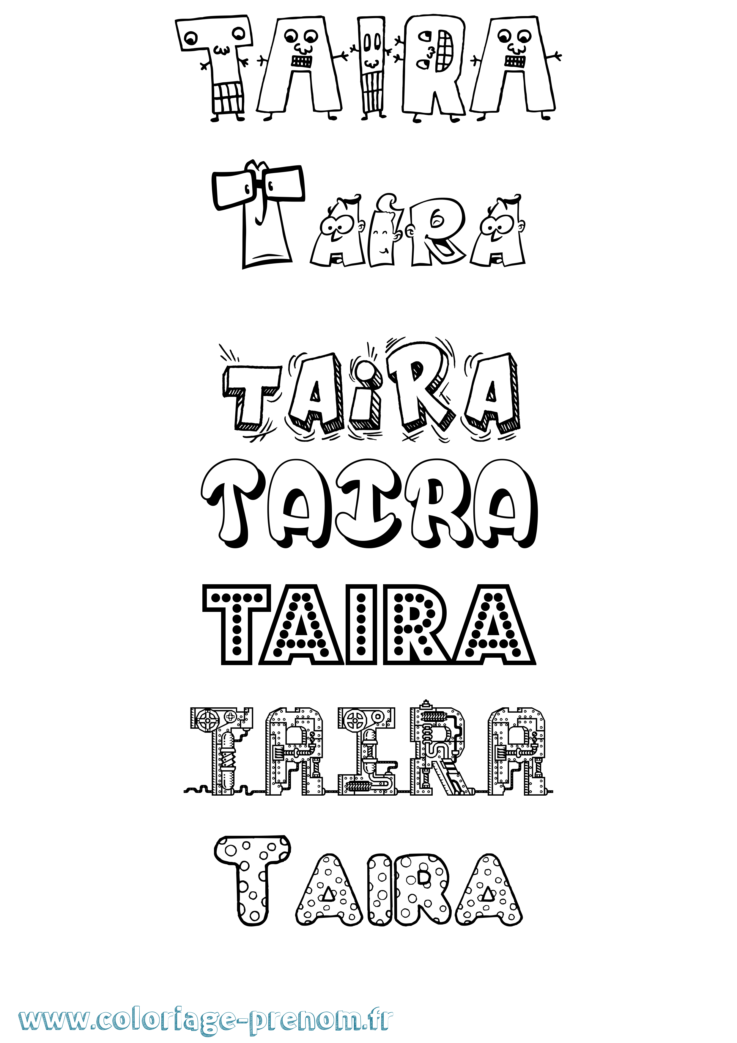 Coloriage Taira Fun Coloriage prénom Taira Fun