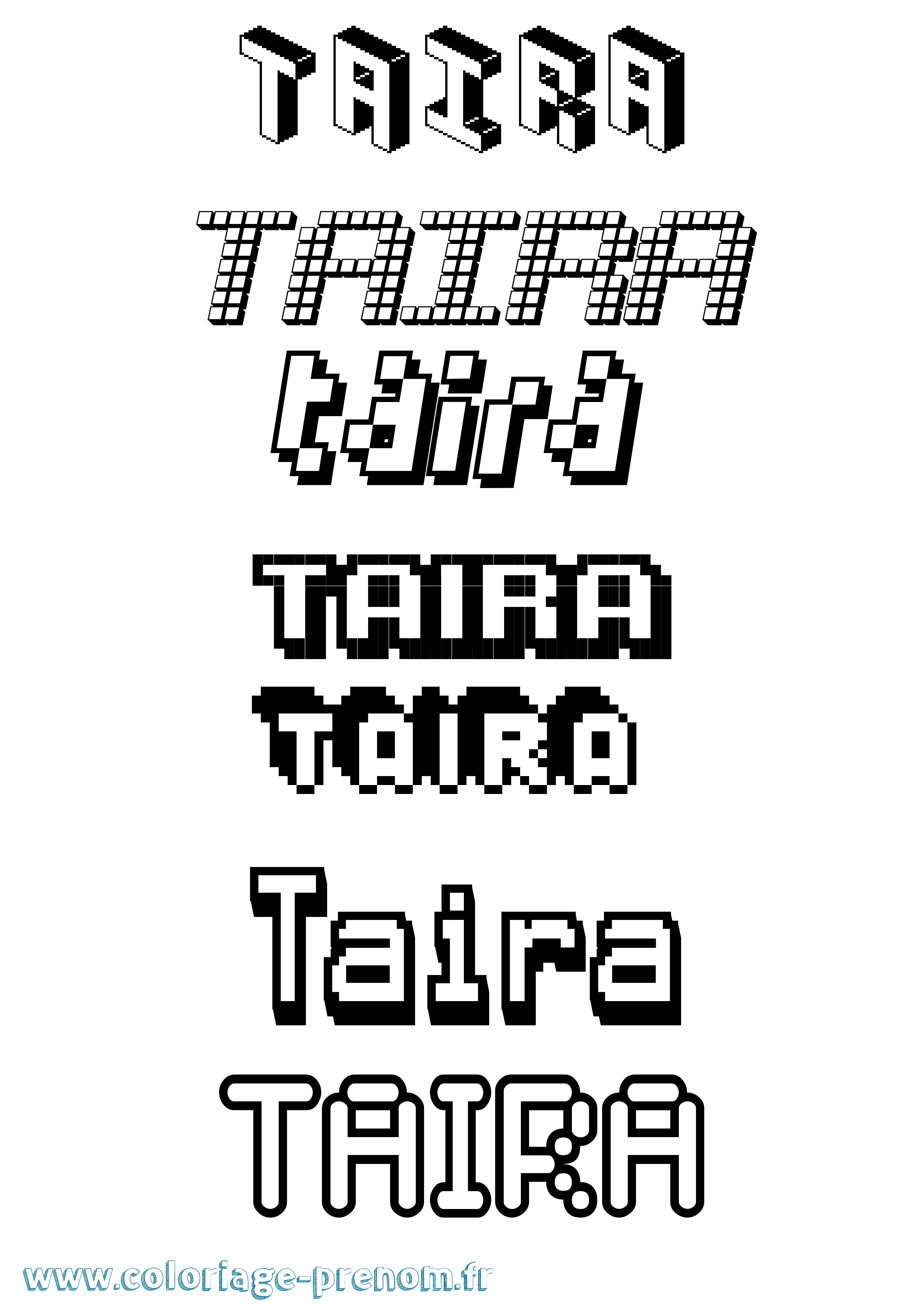 Coloriage Taira Pixel Coloriage prénom Taira Pixel