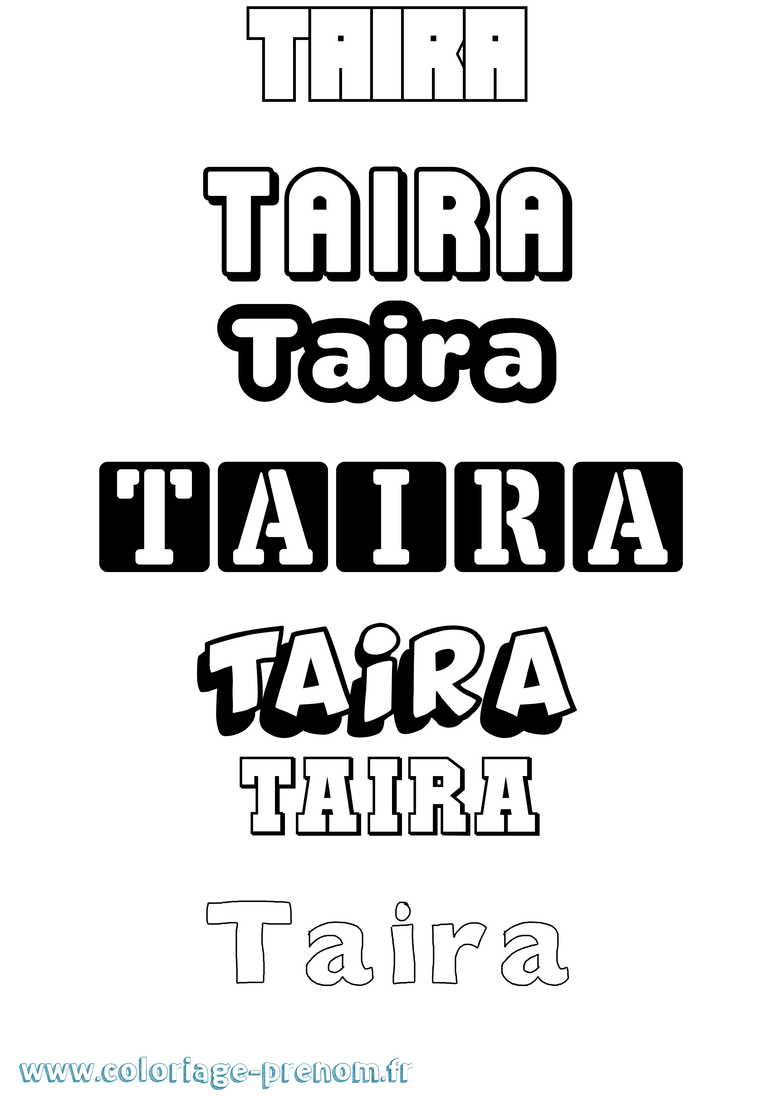 Coloriage Taira Simple Coloriage prénom Taira Simple